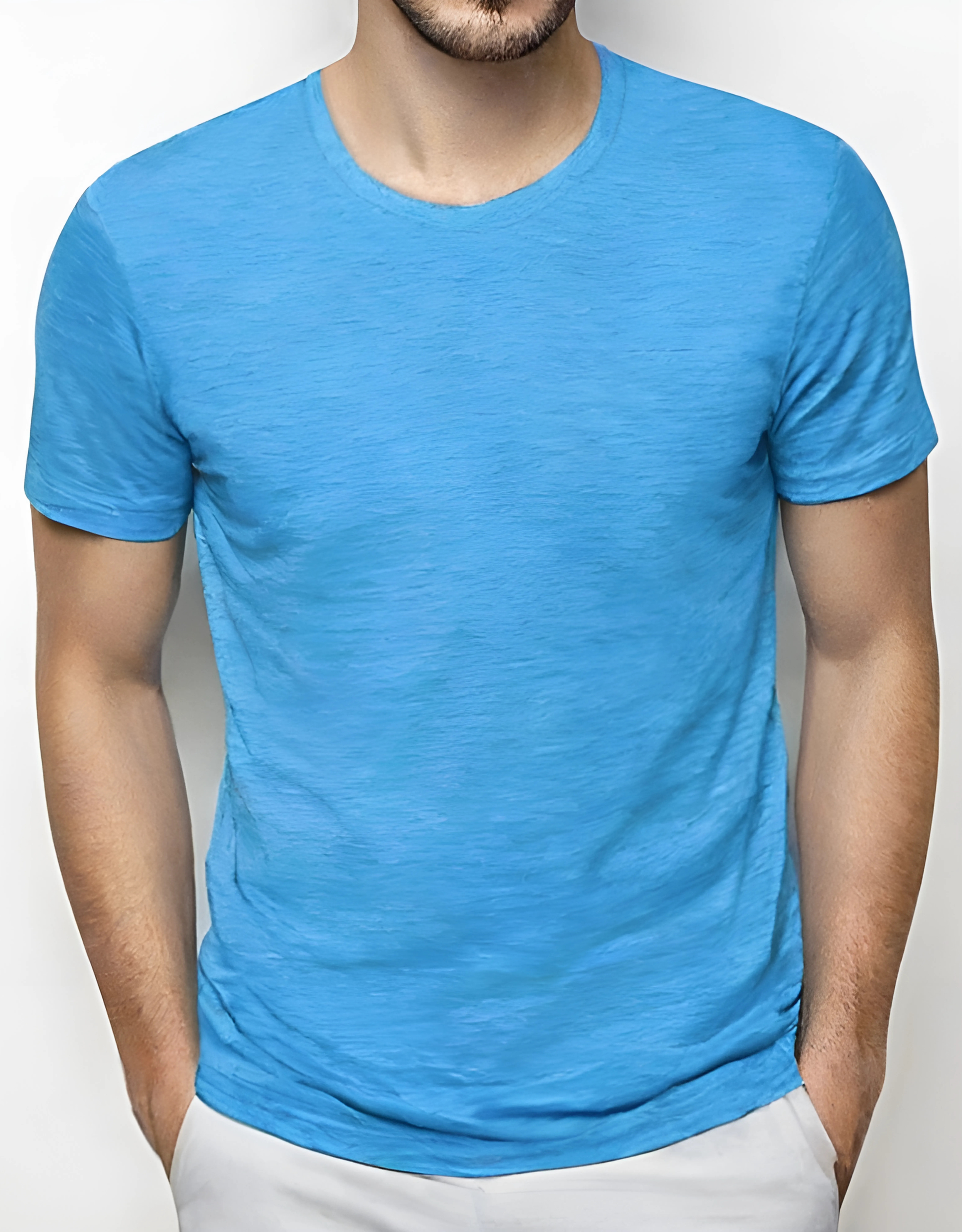 SOLID BLUE - SLUB PIMA TEE