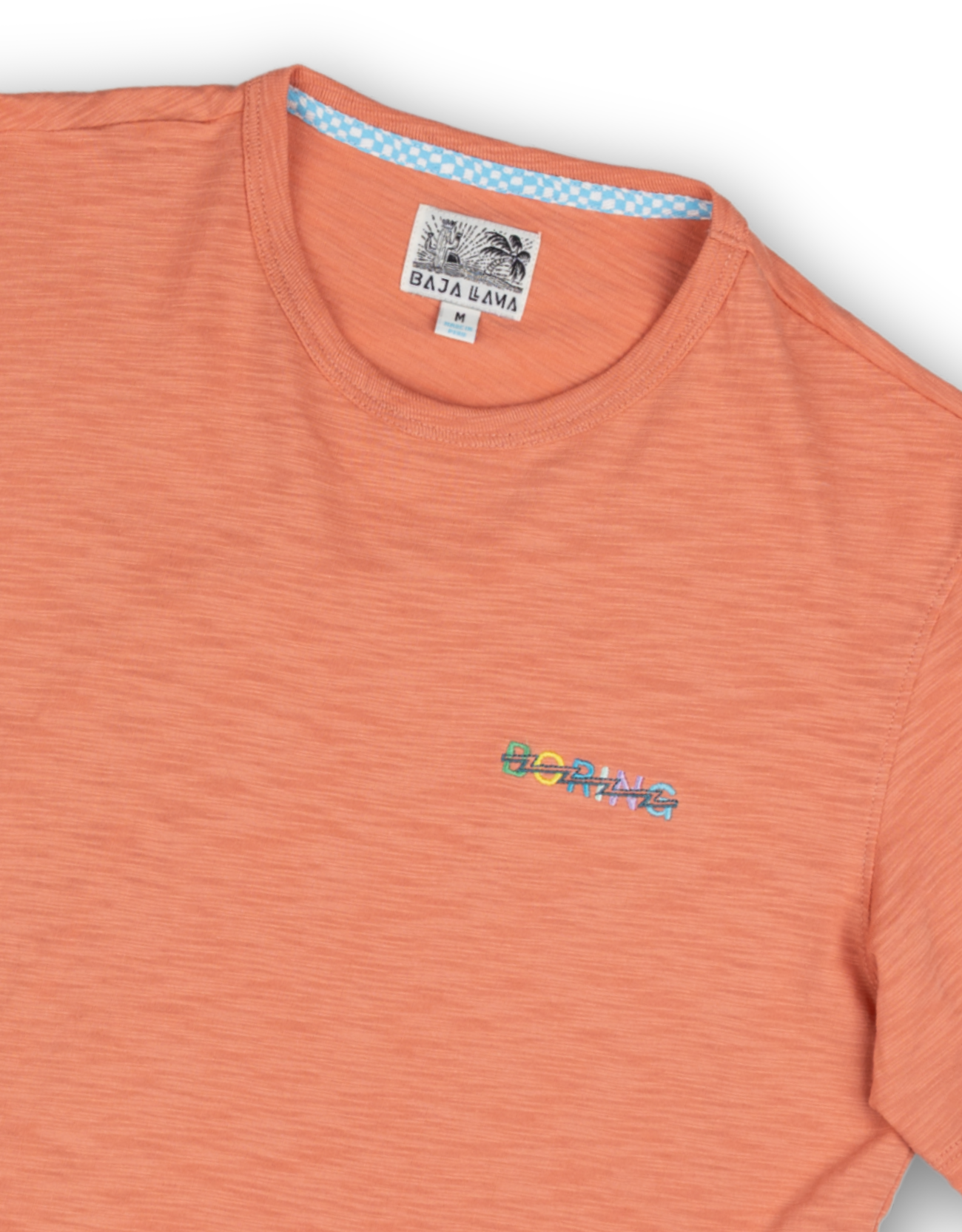 BORING EMBROIDERY - CORAL SLUB PIMA TEE