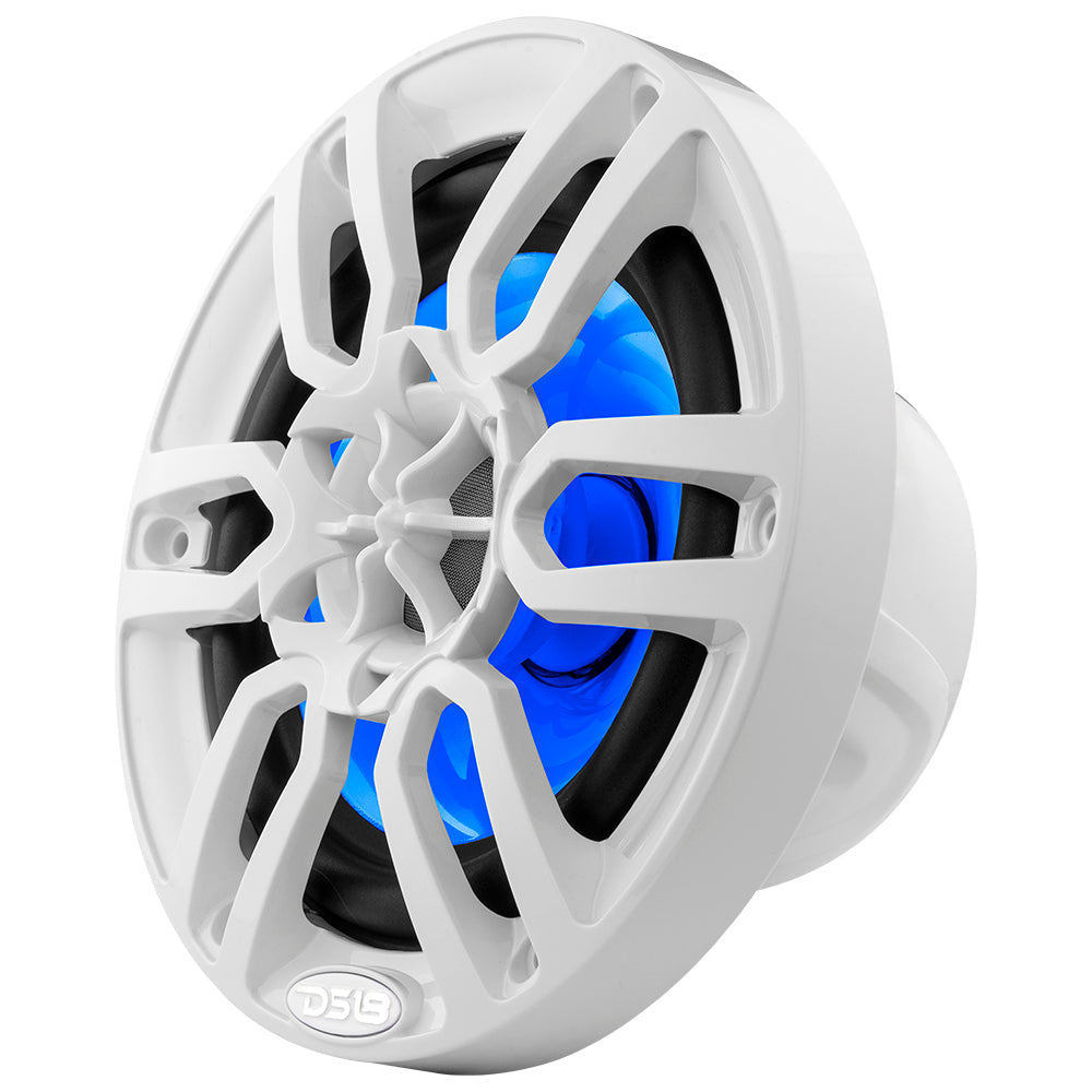 NXL 6.5" 2-Way Coaxial Marine Speaker With LED RGB Lights 100 Watts Rms 4-Ohm -White