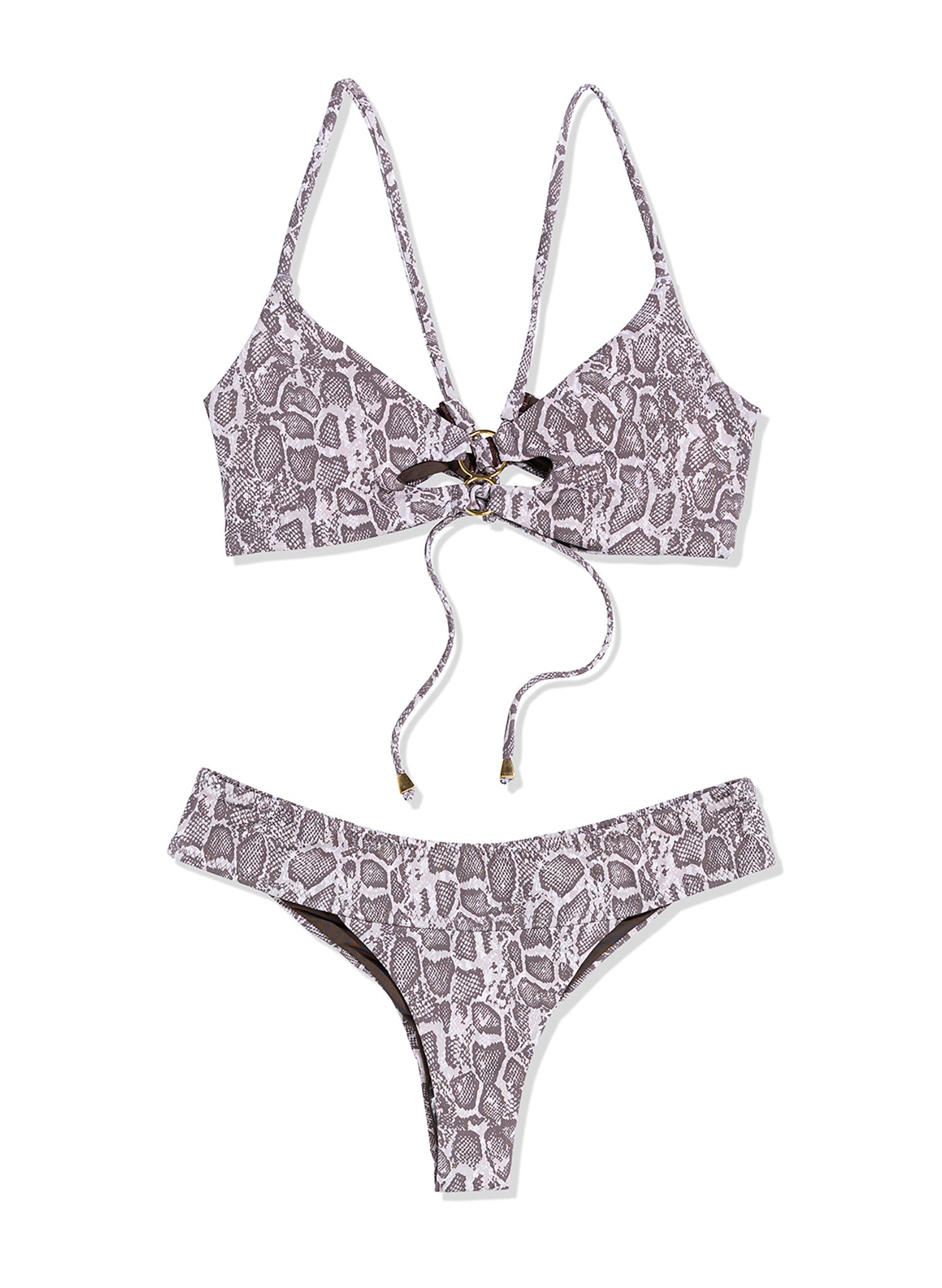 Amanda Cheeky Bikini Bottom - Wild Venom Snakeskin Print