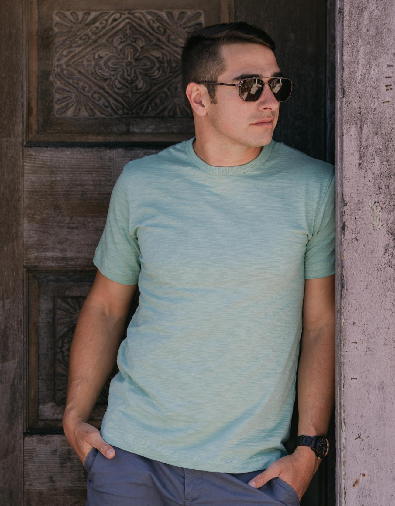 SOLID SAGE GREEN - SLUB PIMA TEE
