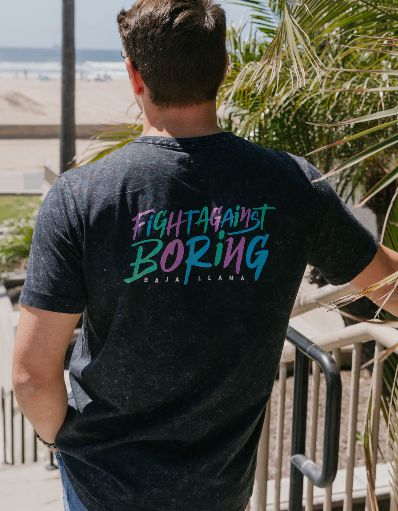 FIGHT AGAINST BORING RETRO BLACK - PRIMO GRAPHIC TEE