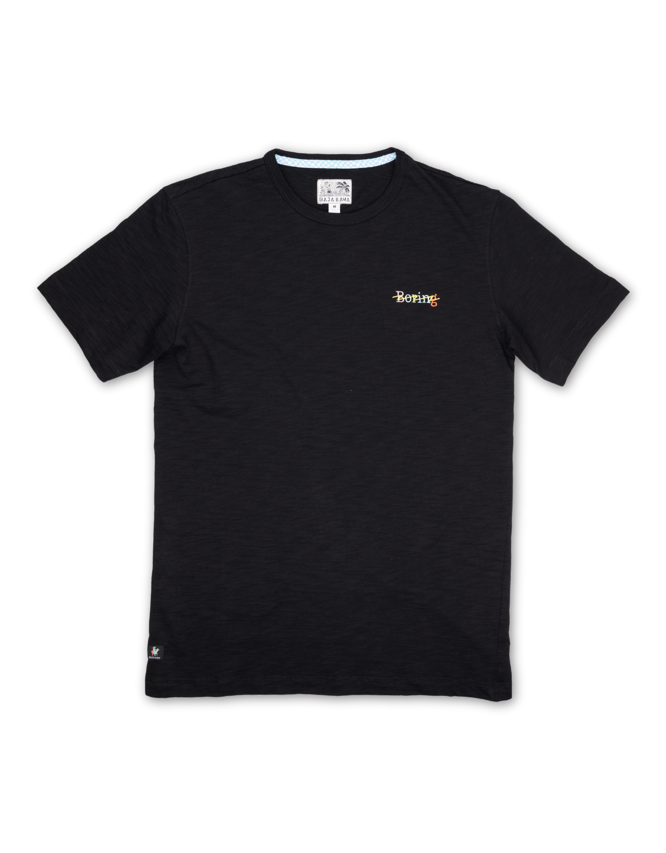 BORING EMBROIDERY - BLACK SLUB PIMA TEE