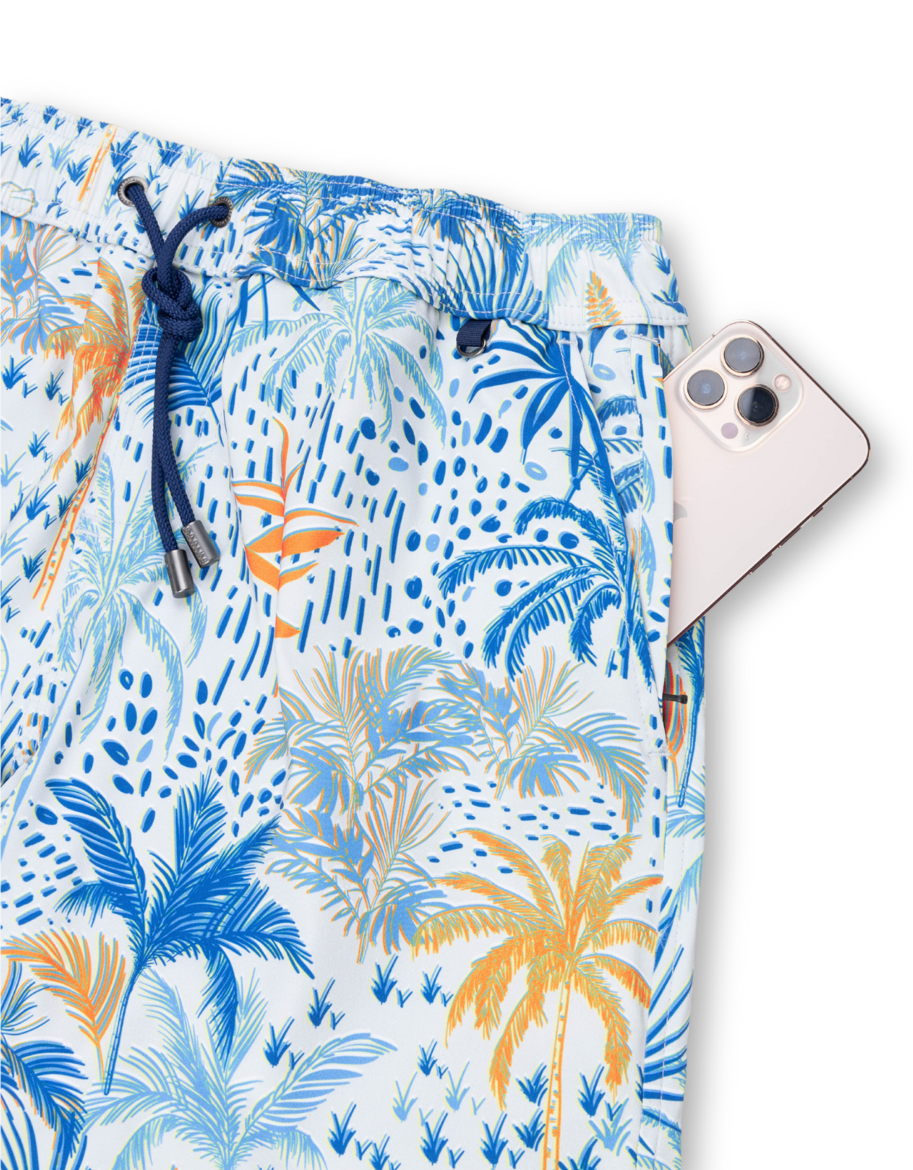 WHITE HOT TROPICS - ORANGE BURST STRETCH SWIMSUIT