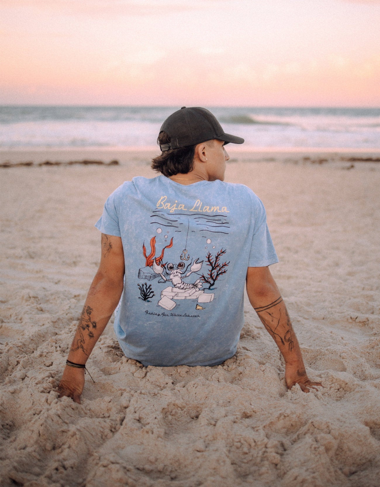 WHITE LOBSTER - ACID WASH PRIMO GRAPHIC TEE