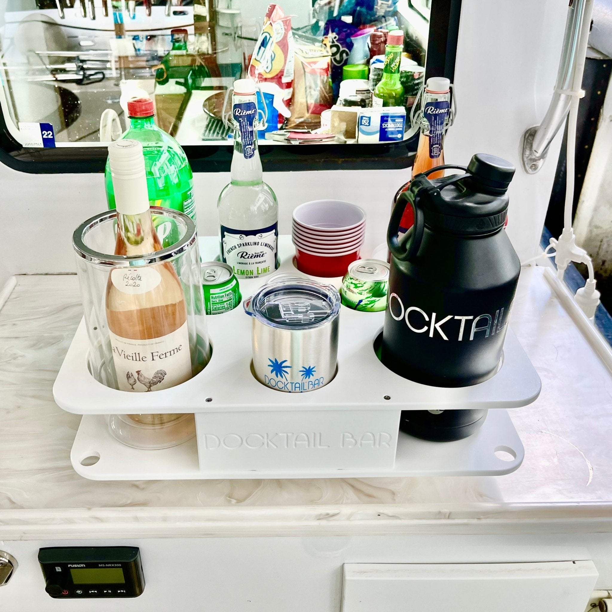 Docktail Boat Table Caddy with 2 SeaSucker Vacuum Mounts - Choose Your Color