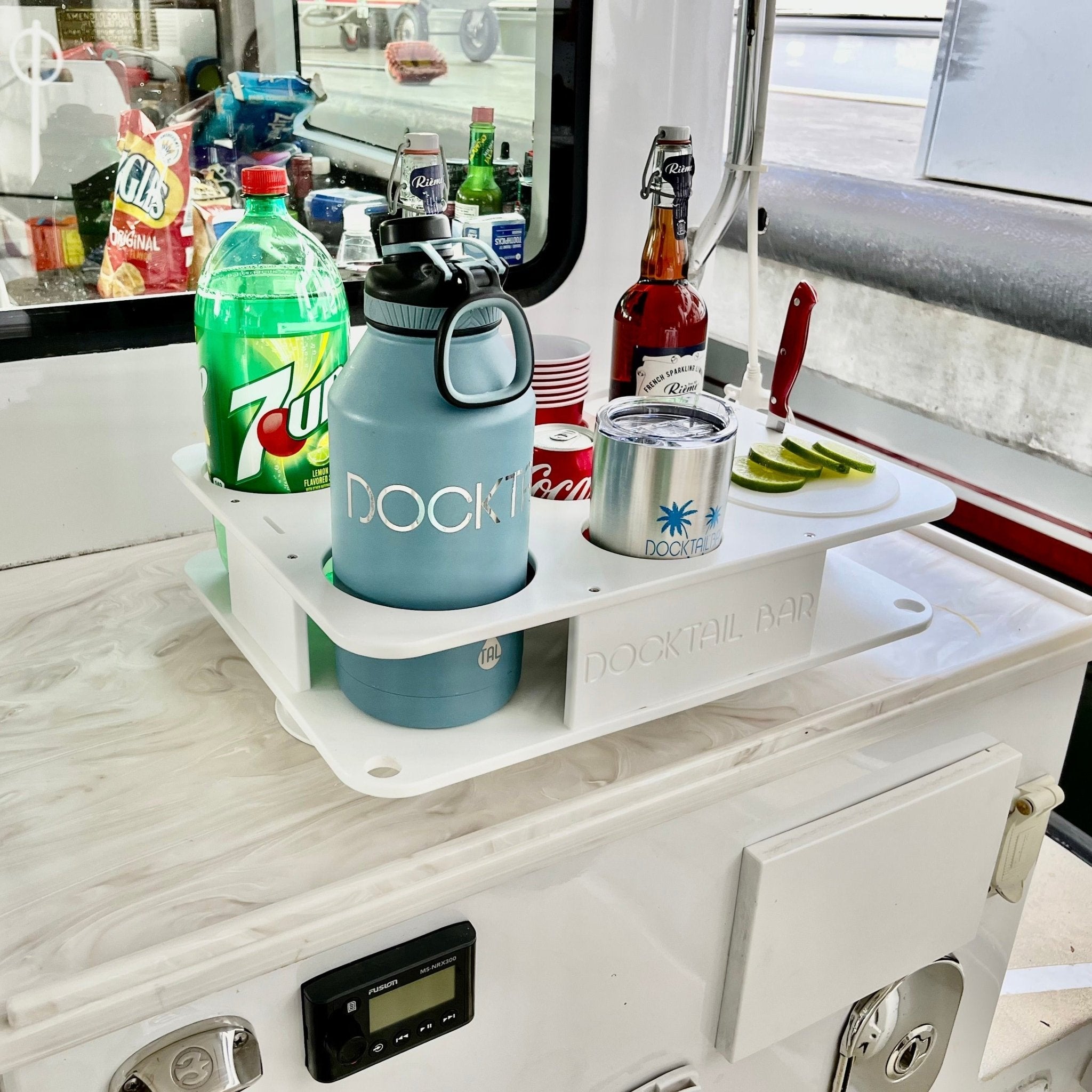 Docktail Boat Table Caddy with 2 SeaSucker Vacuum Mounts - Choose Your Color