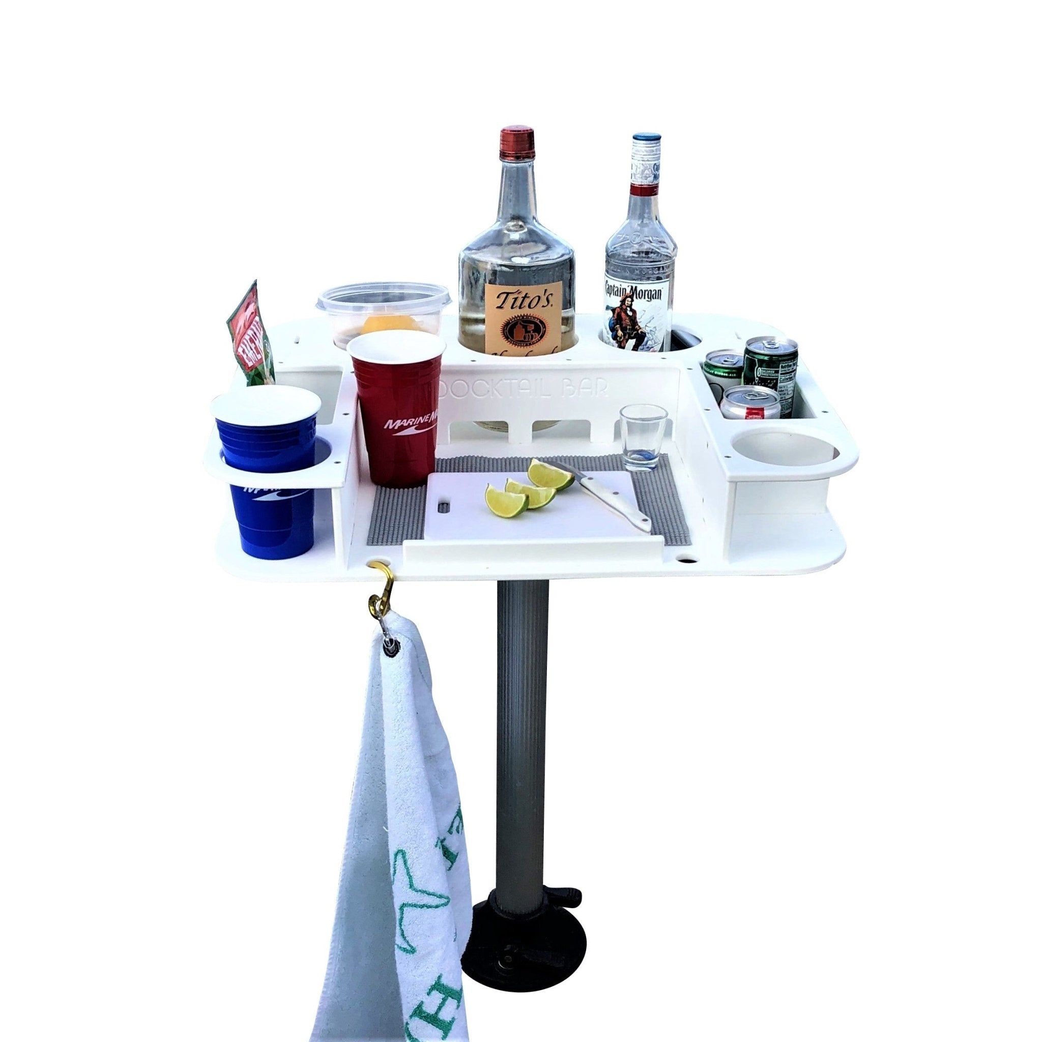 Docktail Butler Boat Table with Pedestal Table Attachment Options