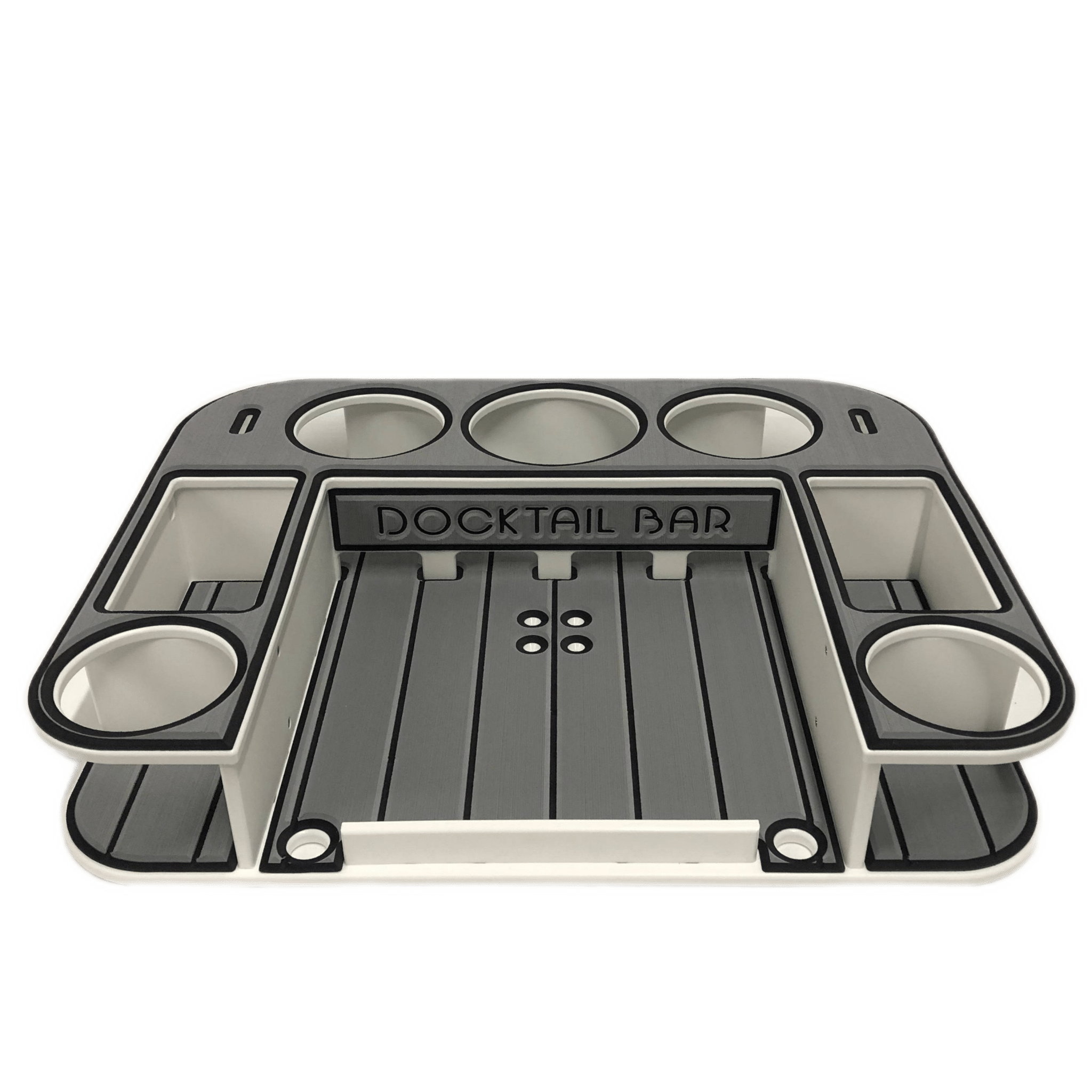 Docktail Butler Boat Table with Pontoon Boat Rail Mount