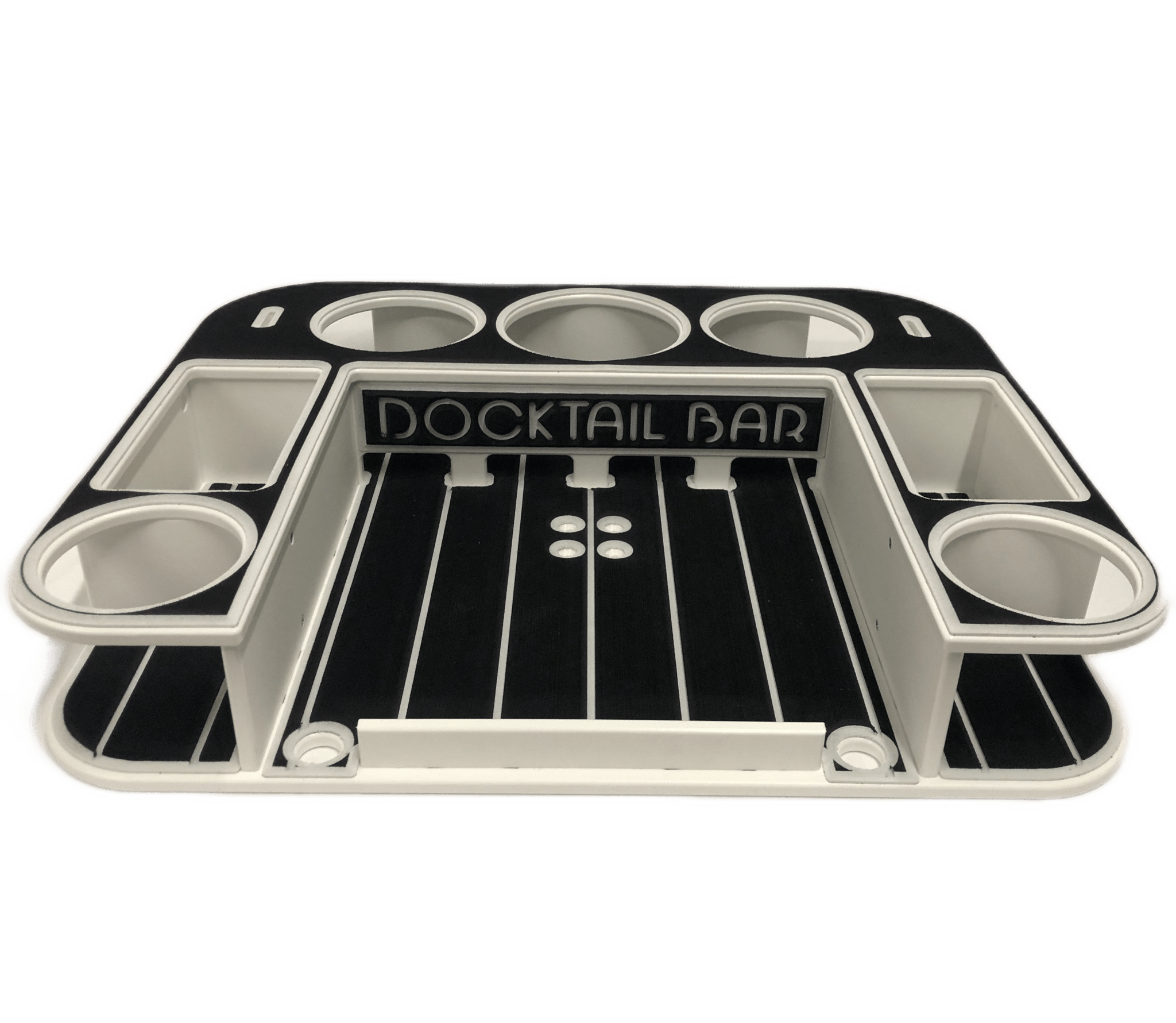 Docktail Butler Boat Table with Pontoon Boat Rail Mount