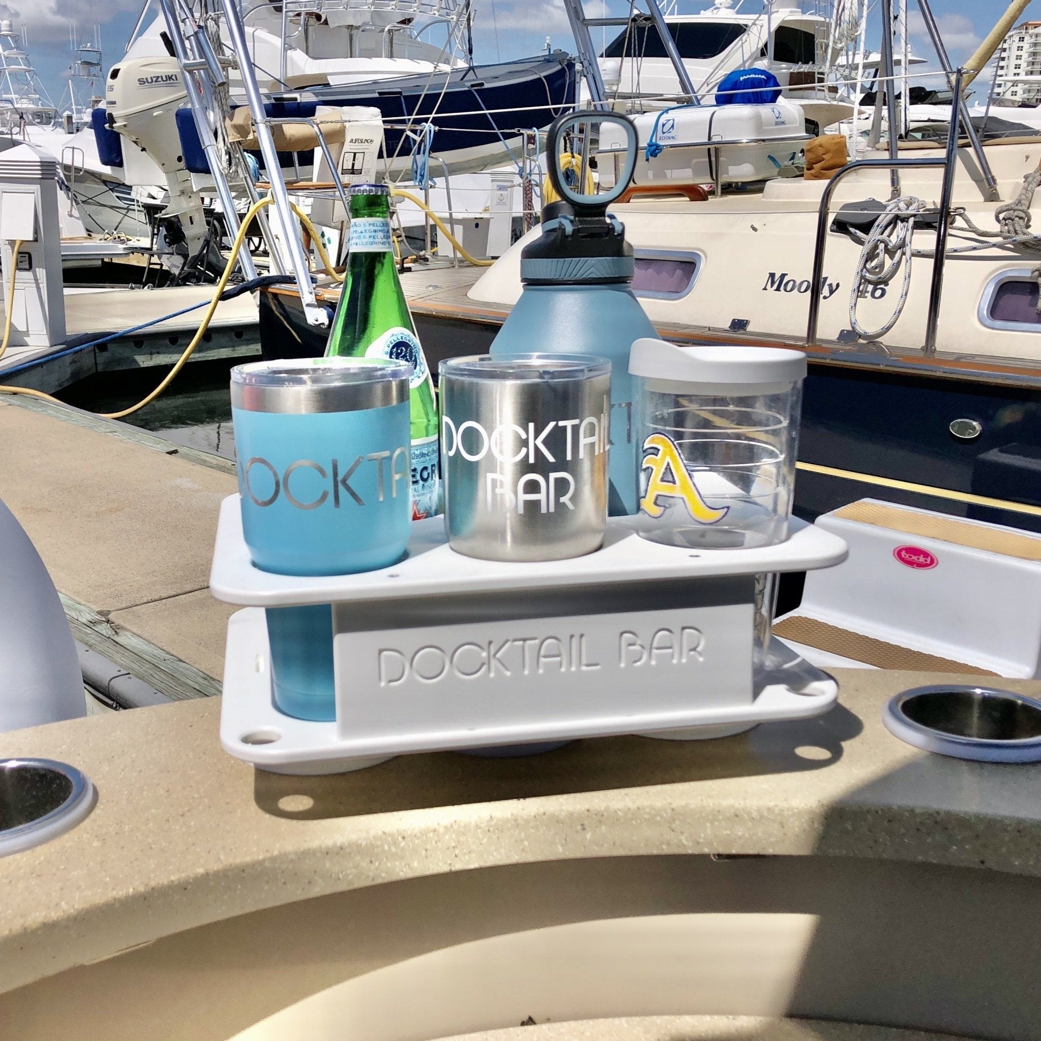 Docktail Jr Boat Cup Holder Caddy with 2 SeaSucker Vacuum Mounts - Choose Your Color