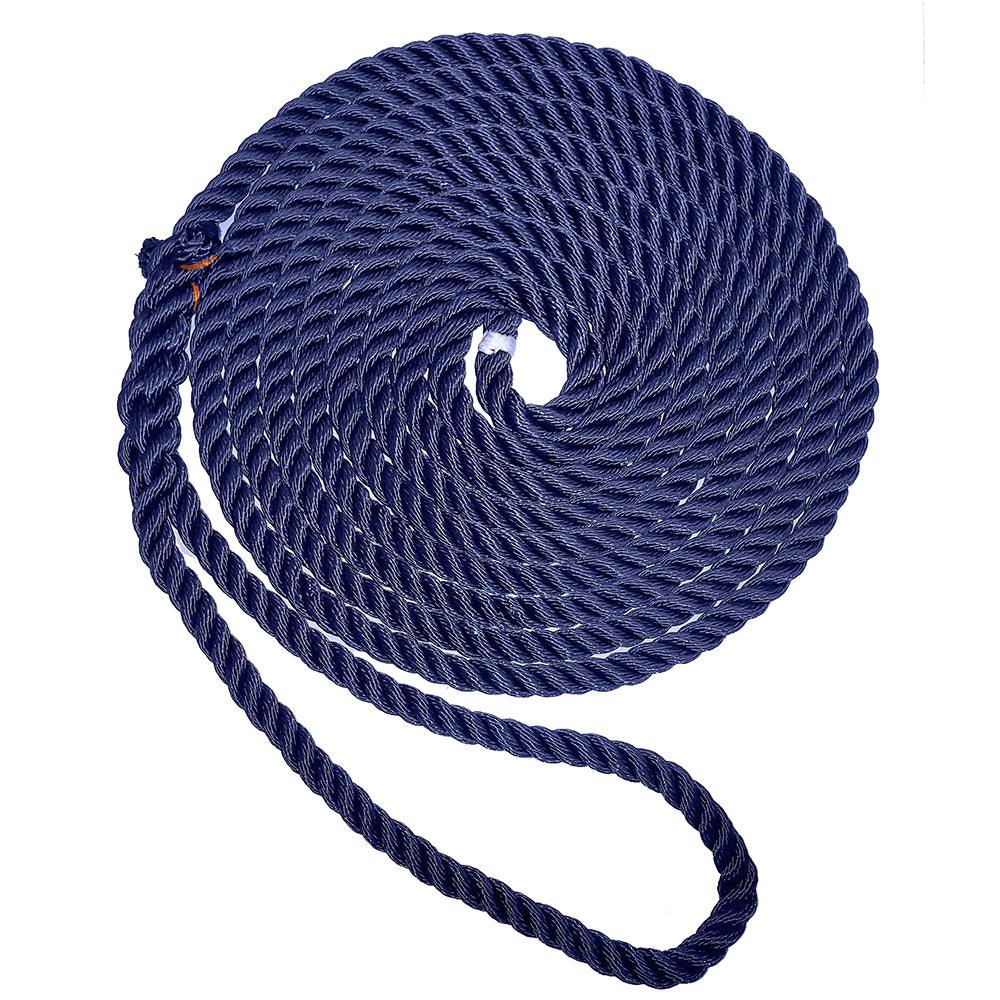 New England Ropes 3/8" Premium 3-Strand Dock Line - Navy Blue - 25