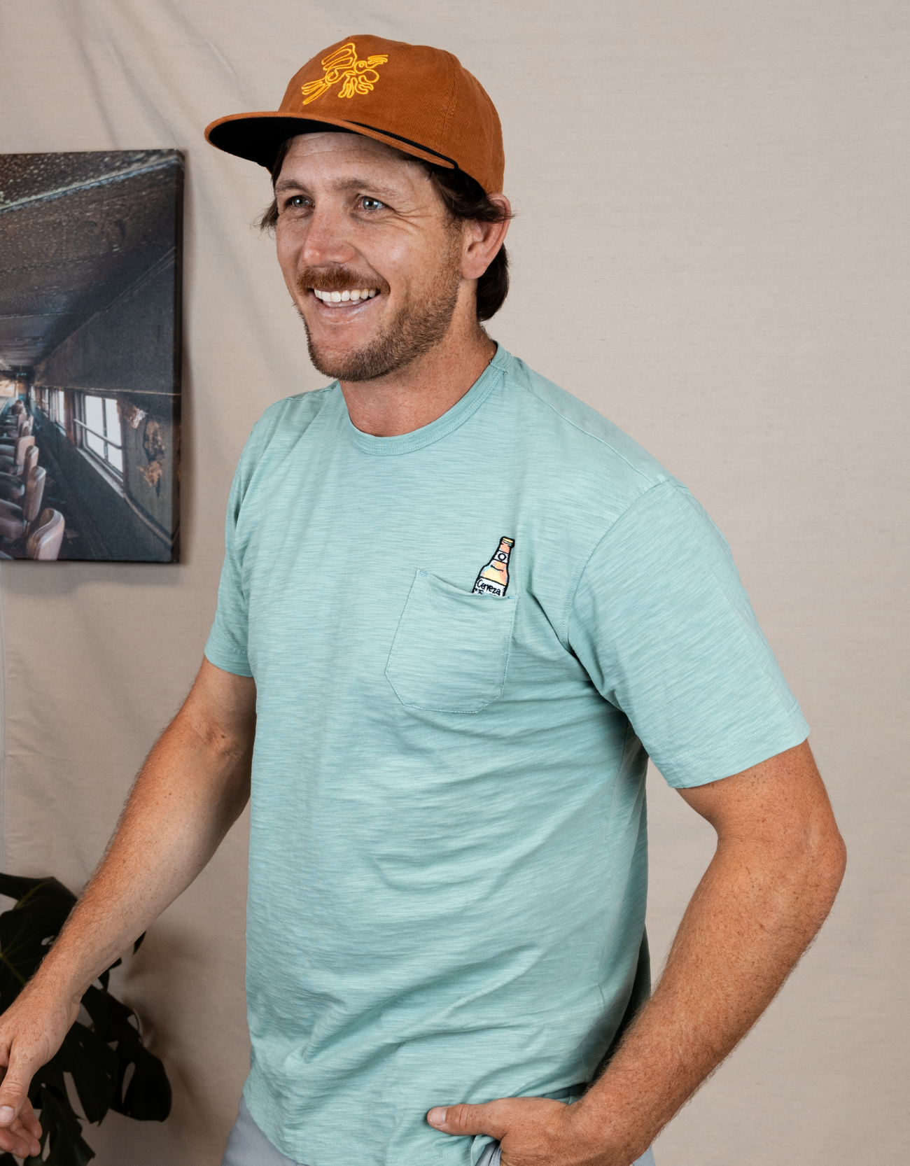 CERVEZA FOR MY FACE-A - SLUB PIMA POCKET TEE