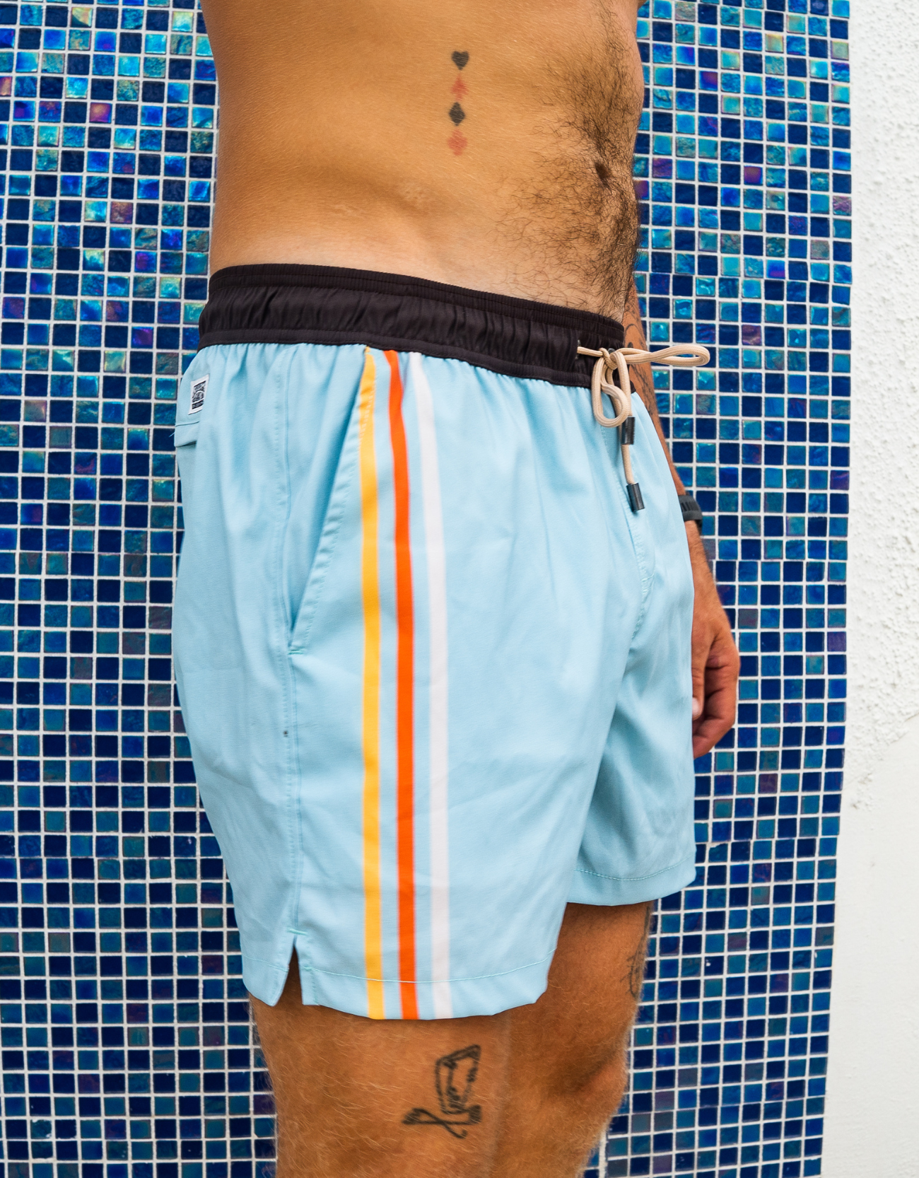 DESERT STINGER - AQUA STRIPES STRETCH SWIMSUIT