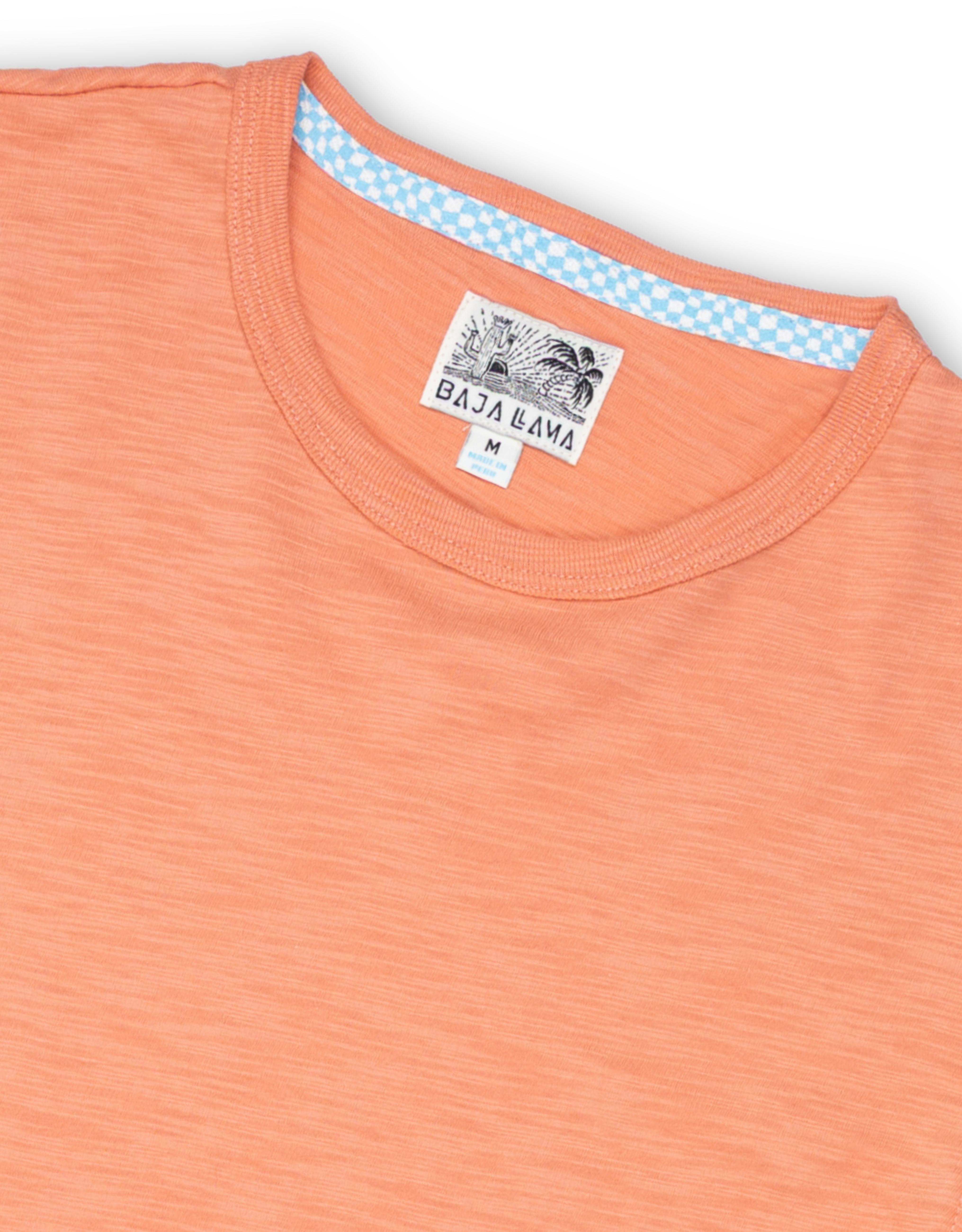 SOLID BURNT CORAL - SLUB PIMA TEE