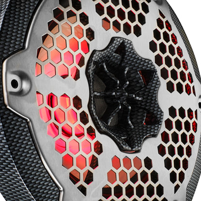 NXL 6.5" 2-Way Coaxial Marine Speaker With LED RGB Lights 100 Watts Rms 4-Ohm - Black Carbon Fiber