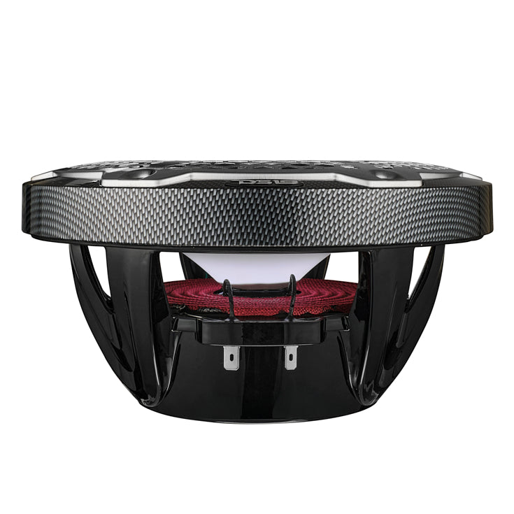 NXL 8" 2-Way Coaxial Marine Speaker With LED RGB Lights 125 Watts Rms 4-Ohm - Black Carbon Fiber
