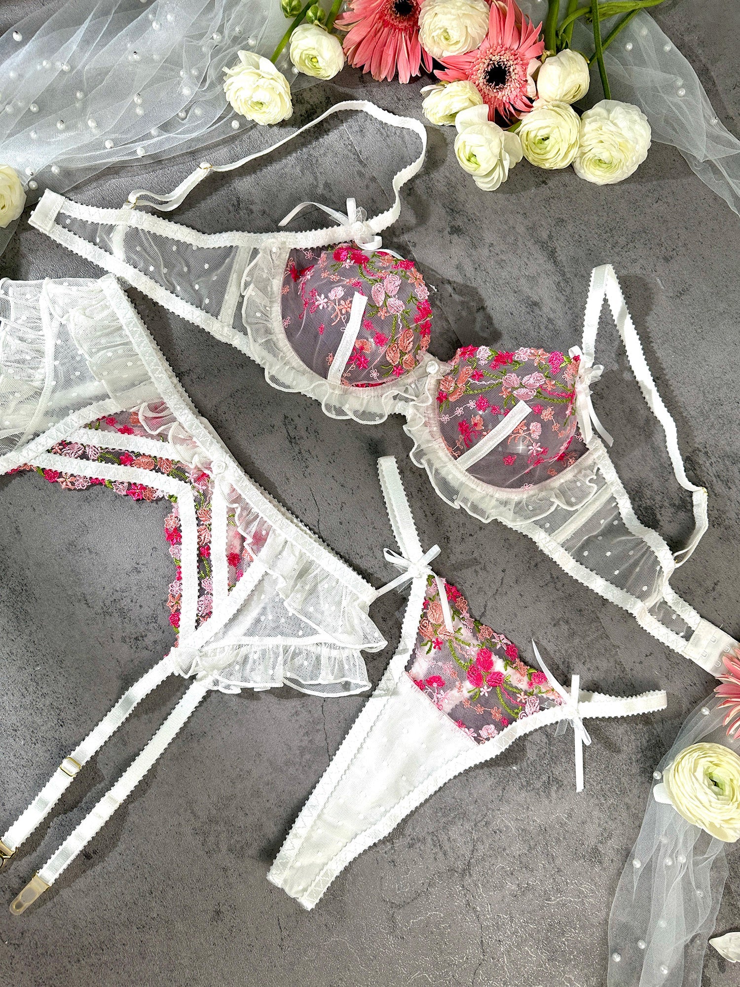 Emily Blossom Kiss Lingerie Set