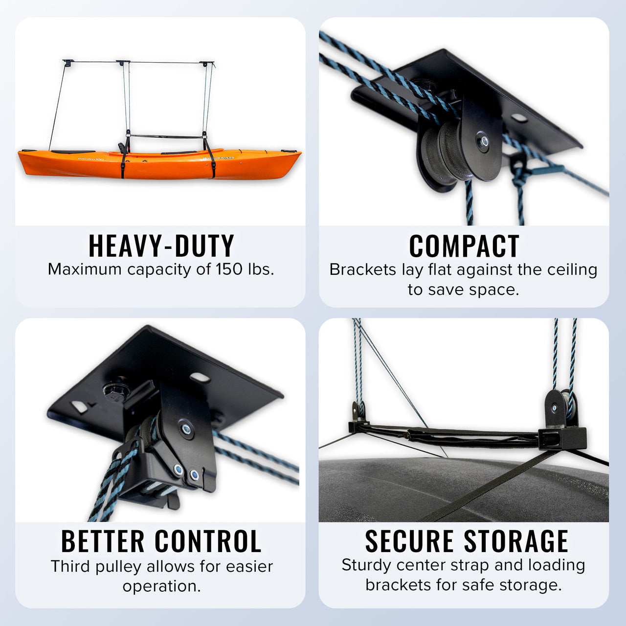 EasyLift Kayak Hoist | Holds up to 150 lbs