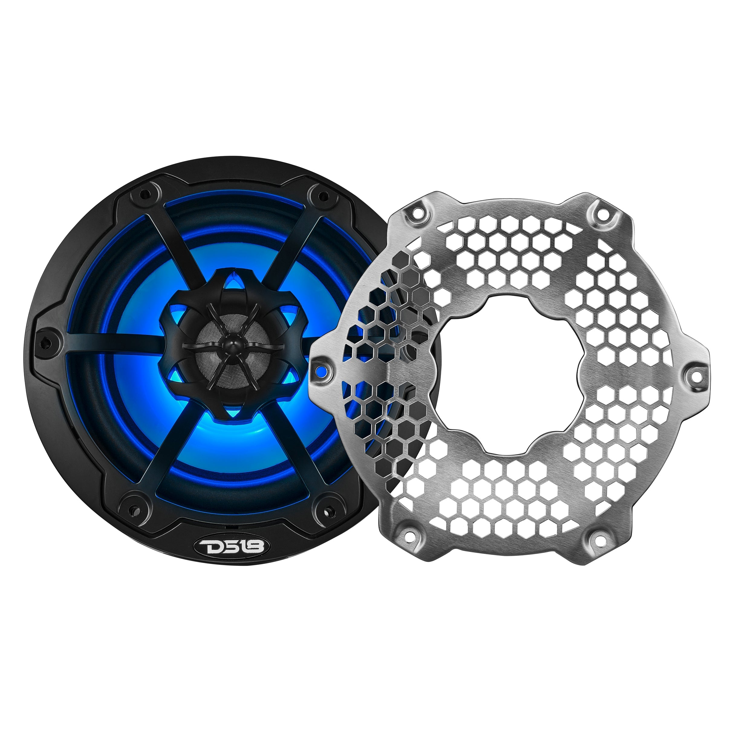 NXL 6.5" 2-Way Coaxial Marine Speaker with RGB LED Lights 100 Watts Rms 4-Ohm