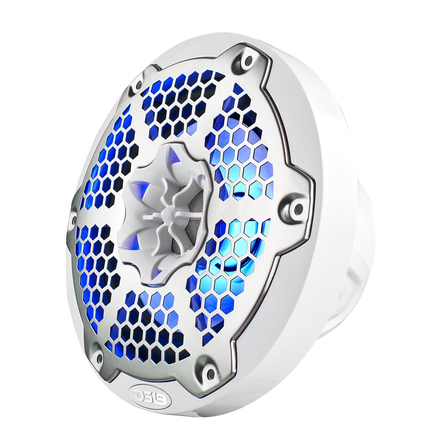 NXL 6.5" 2-Way Coaxial Marine Speaker With LED RGB Lights 100 Watts Rms 4-Ohm - White