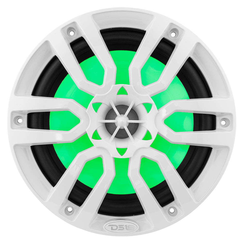 NXL 8" 2-Way Coaxial Marine Speaker With LED RGB Lights 125 Watts Rms 4-Ohm - White