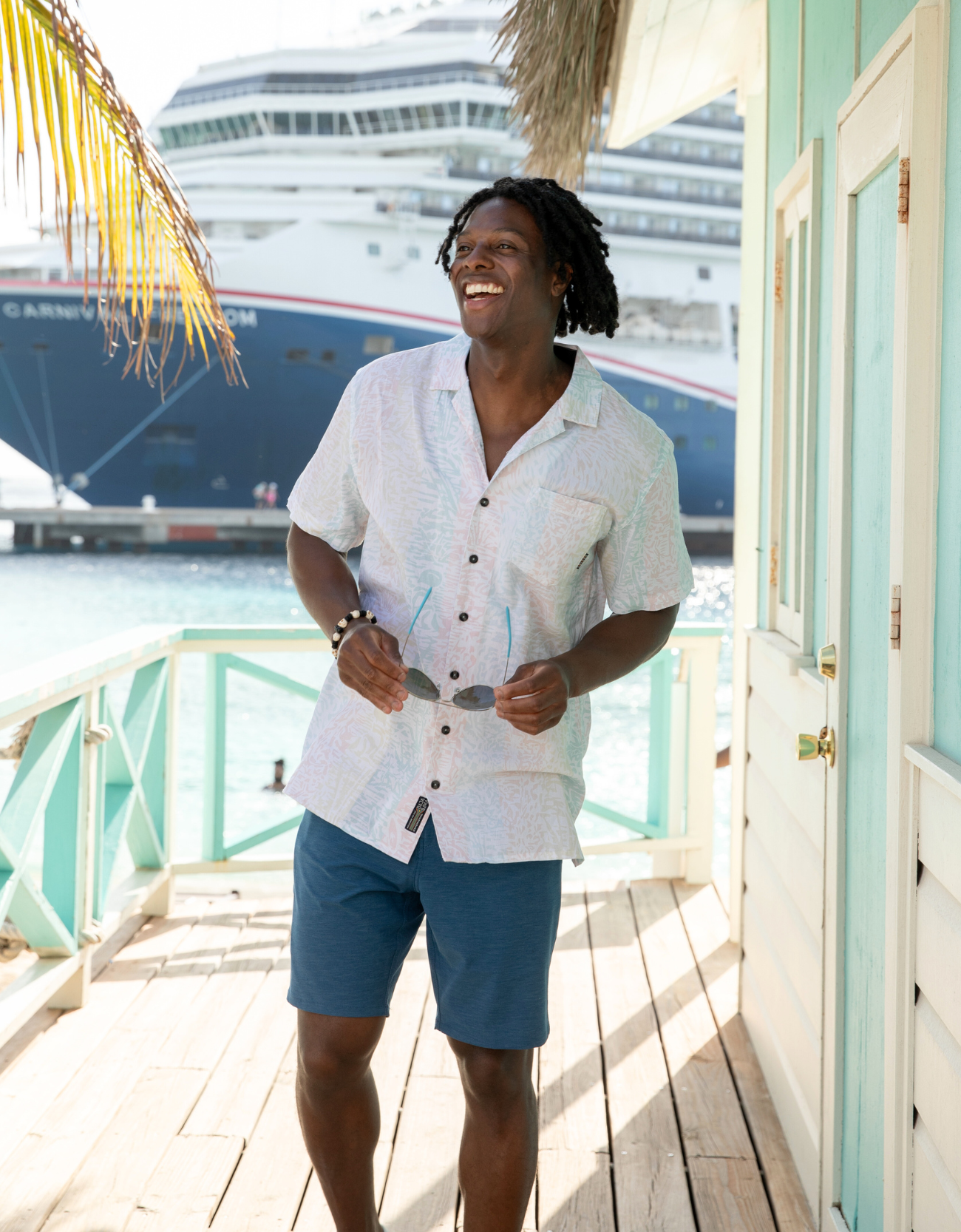 LLAMA STRIPES - 7-SEAS™ BUTTON UP