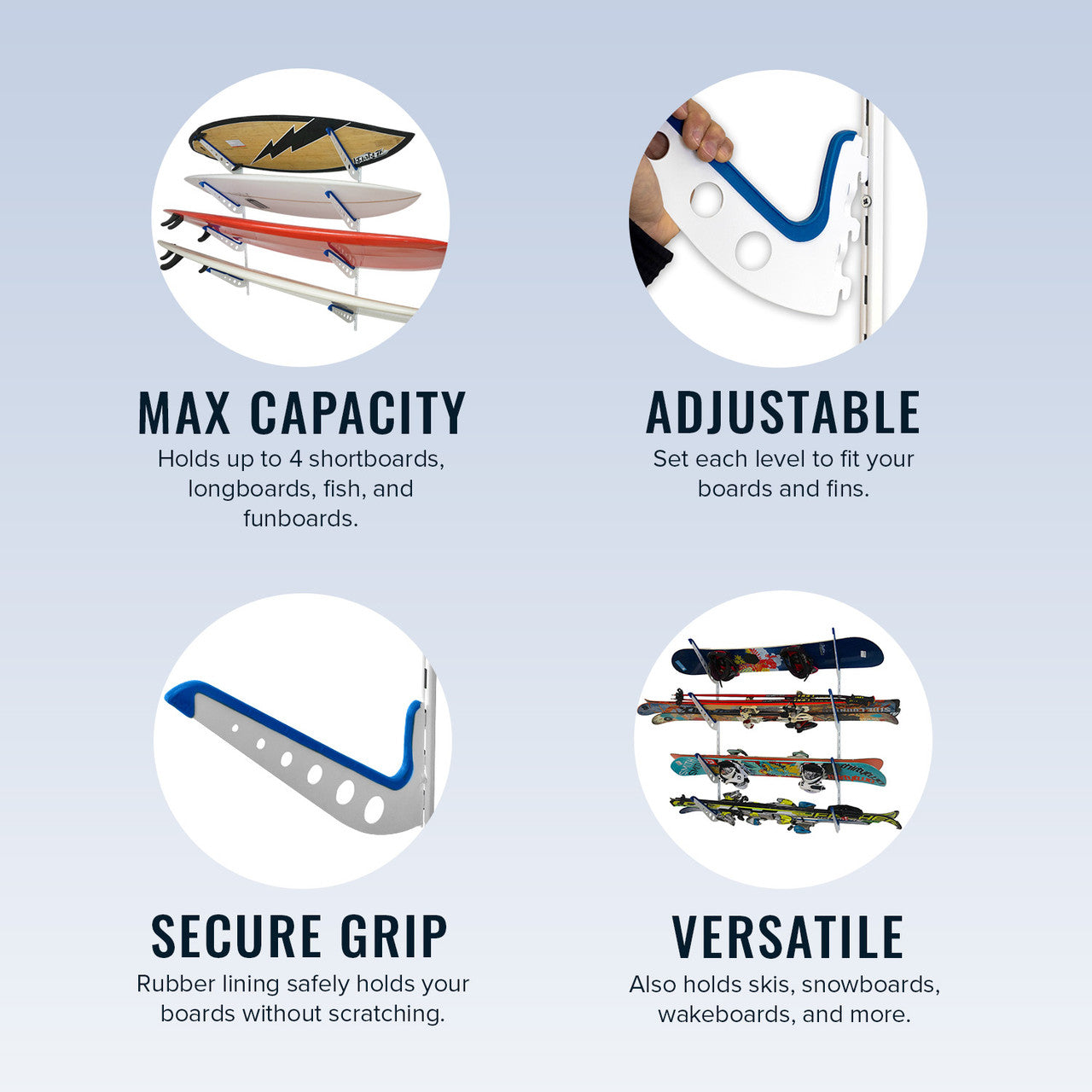 Outerbanks Surfboard Storage | Adjustable  XSR | 4 Level | White