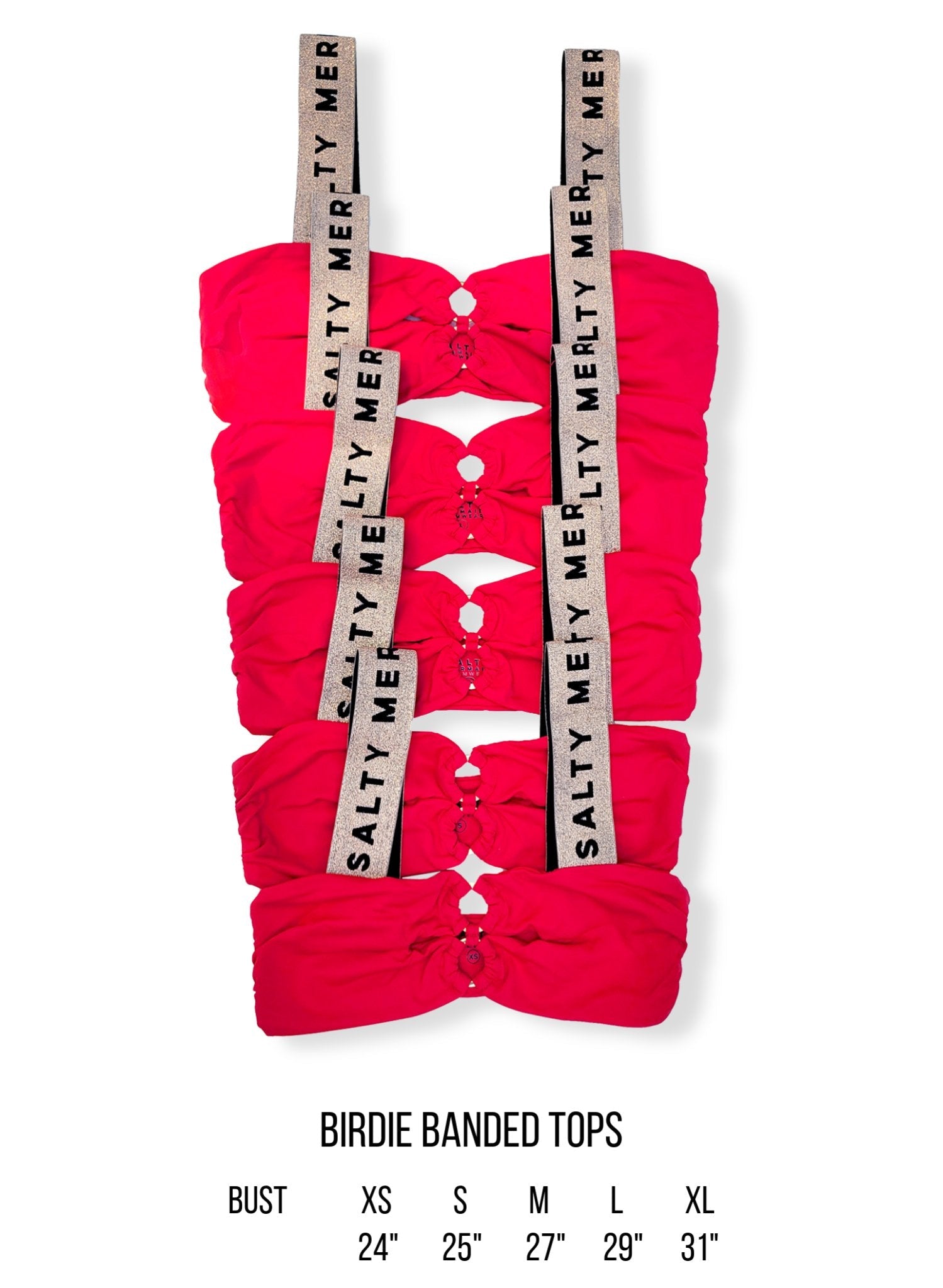 Birdie Banded Bikini Top - Cherry Bomb Red / Rose Gold