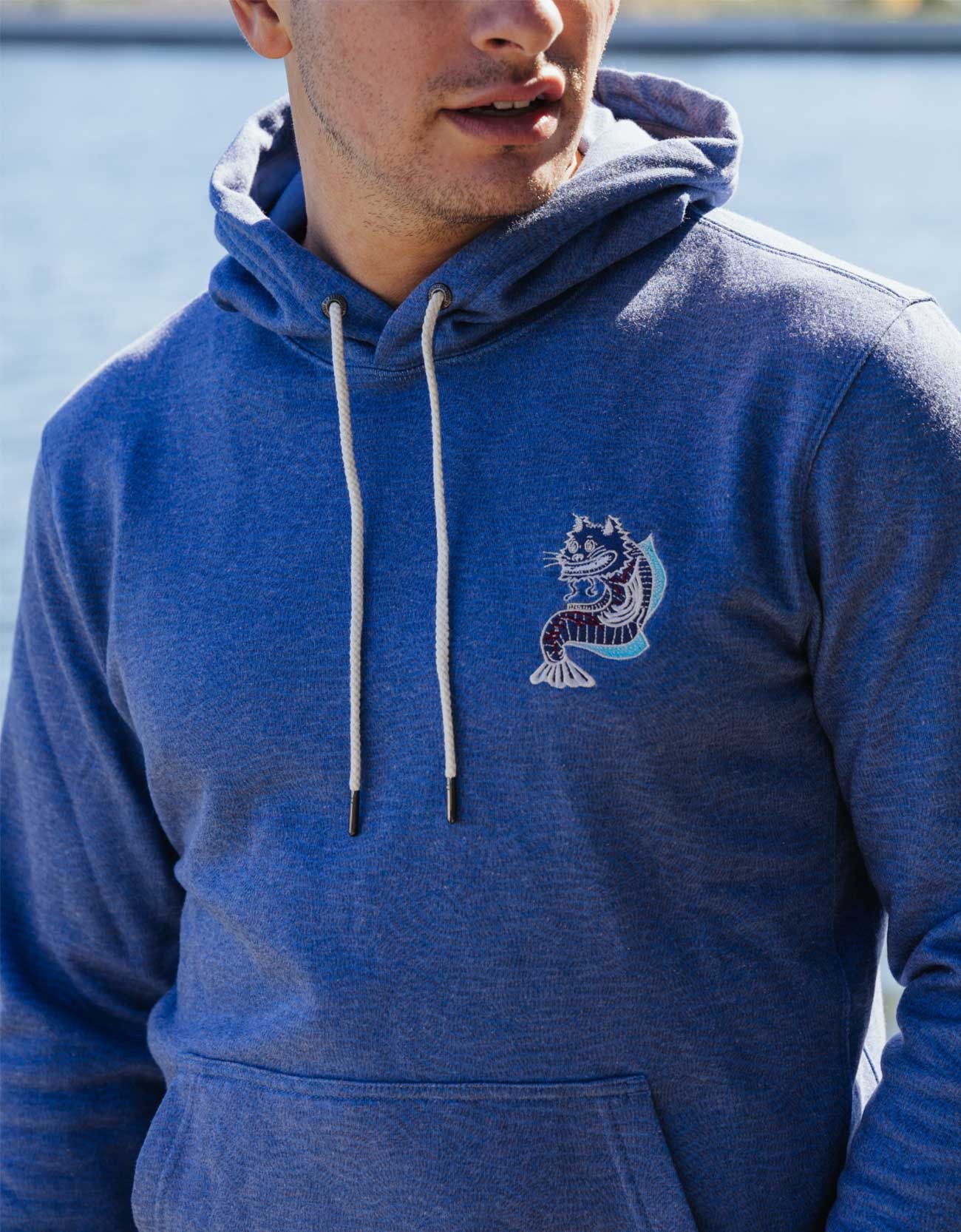 CATFISHED ORGANIC COTTON HOODIE - BLUE