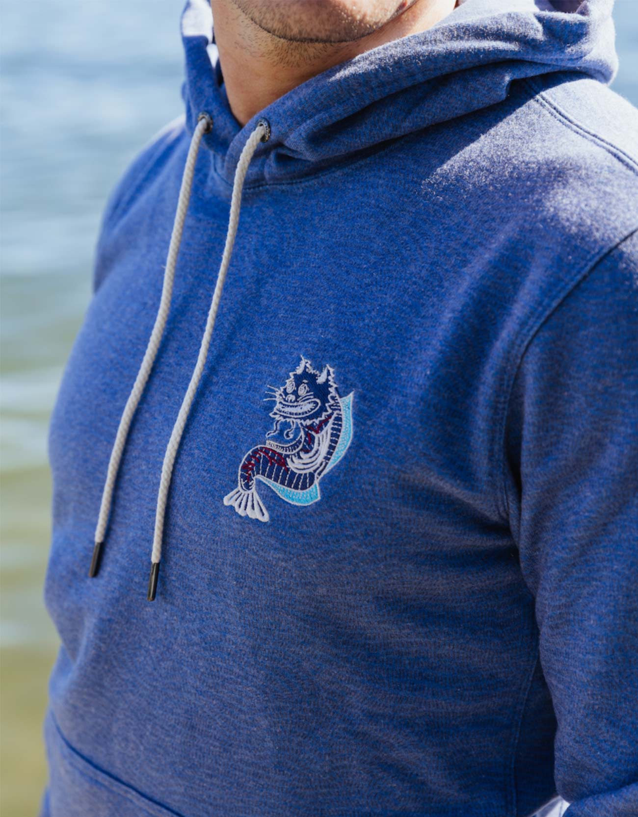 CATFISHED ORGANIC COTTON HOODIE - BLUE