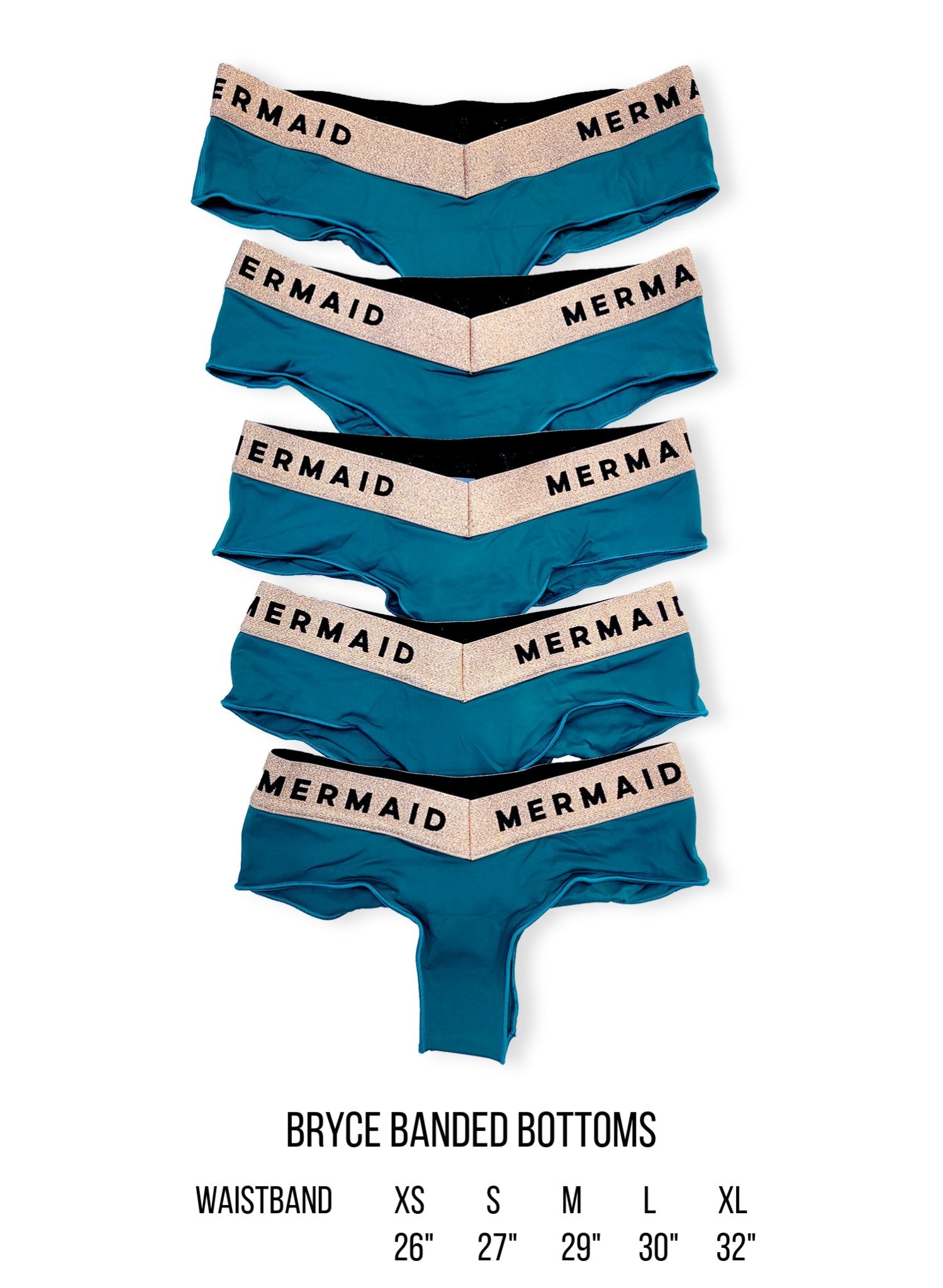 Bryce Banded Bikini Bottom - Cherry Bomb Red / Rose Gold