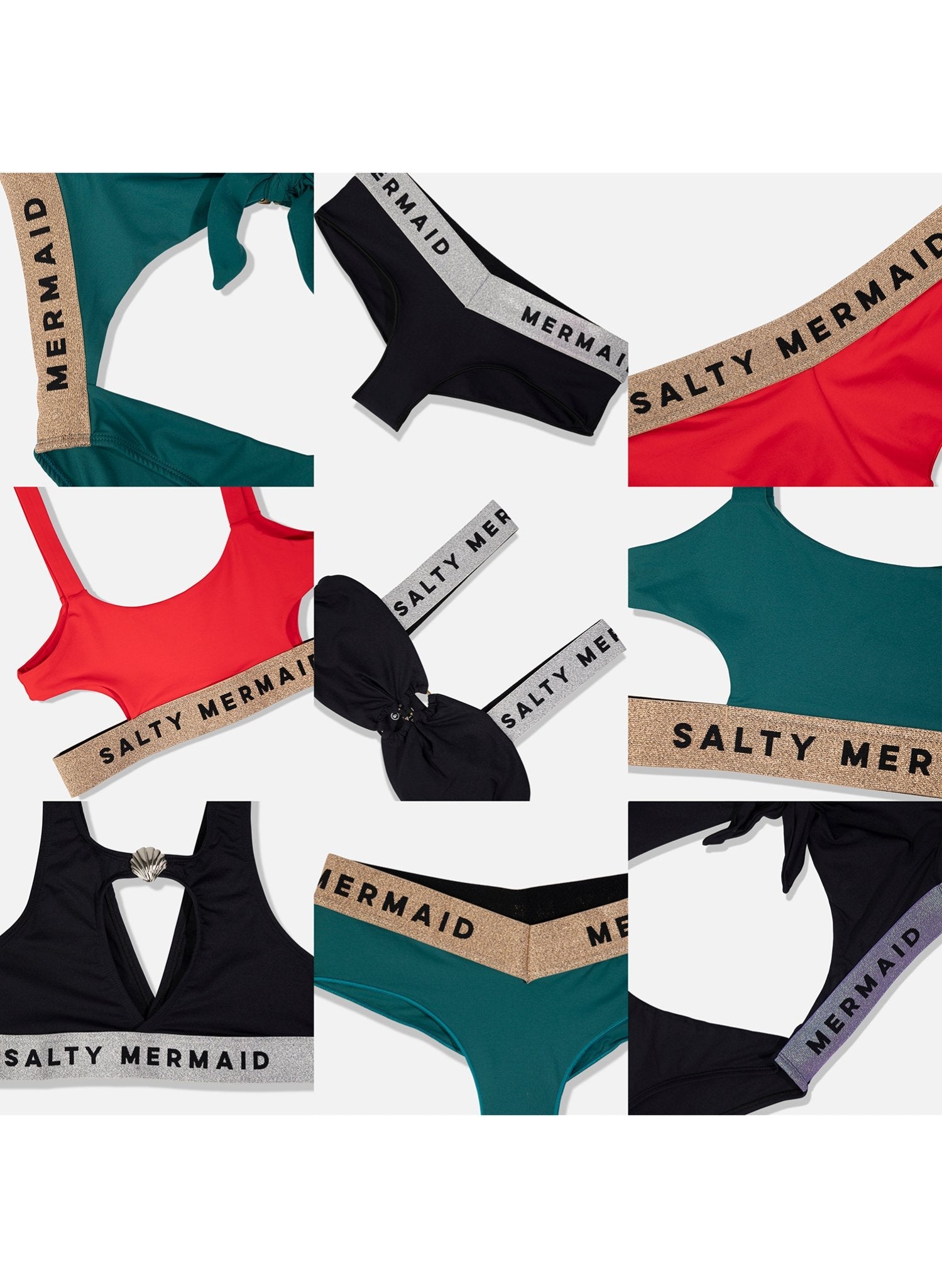 Bryce Banded Bikini Bottom - Laguna Green / Rose Gold