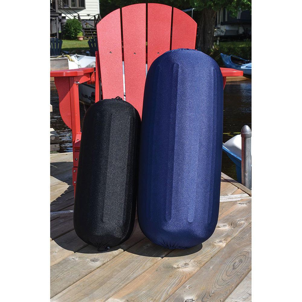Dock Edge Reversible Fender Cover - Black/Blue - X-Large