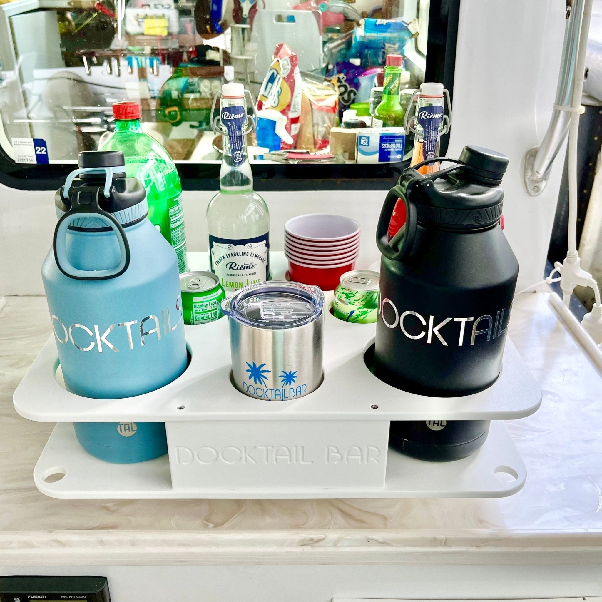 Docktail Boat Table Caddy with 2 SeaSucker Vacuum Mounts - Choose Your Color