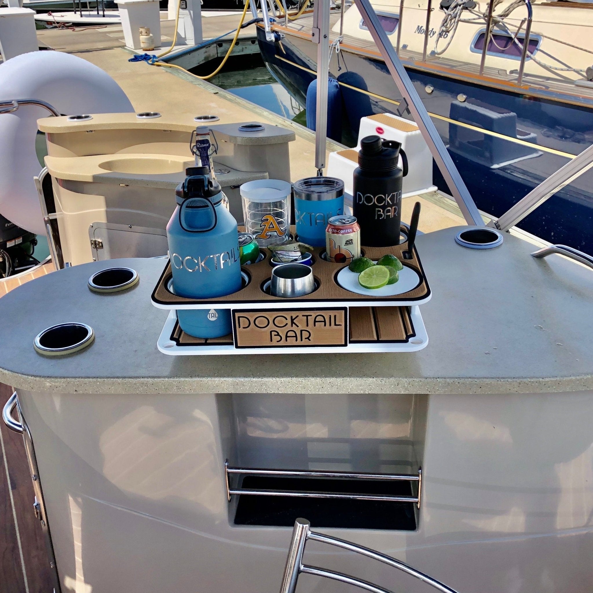 Docktail Boat Table Caddy with 2 SeaSucker Vacuum Mounts - Choose Your Color
