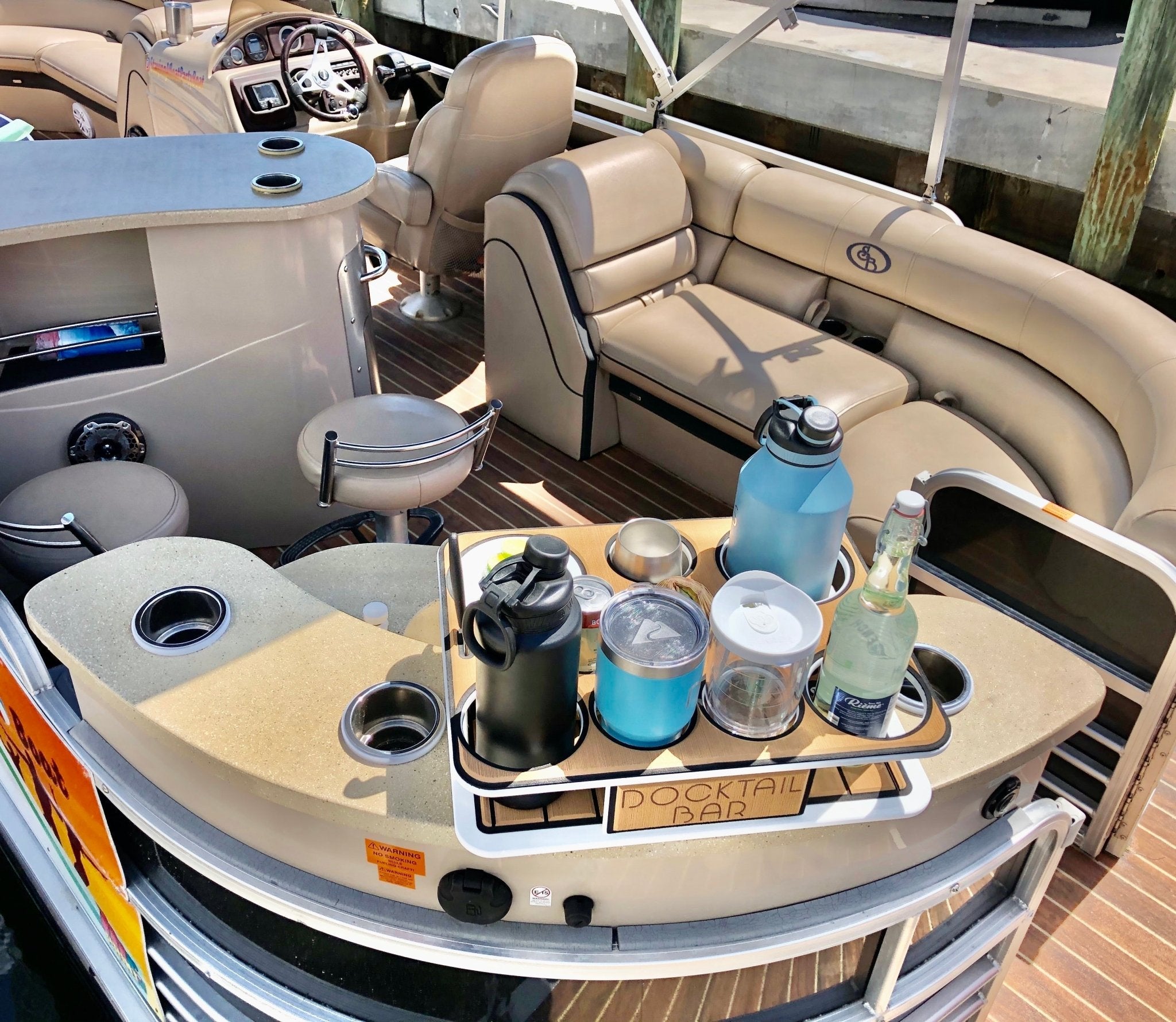 Docktail Boat Table Caddy with 2 SeaSucker Vacuum Mounts - Choose Your Color