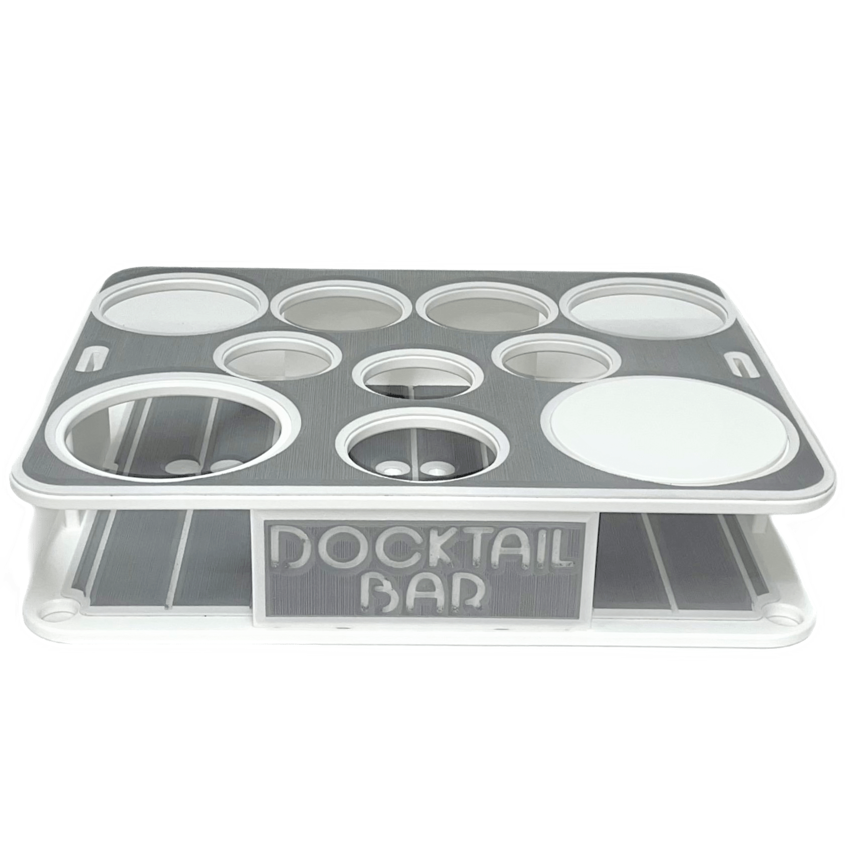 Docktail Boat Table Caddy with Pontoon Boat Rail Mount