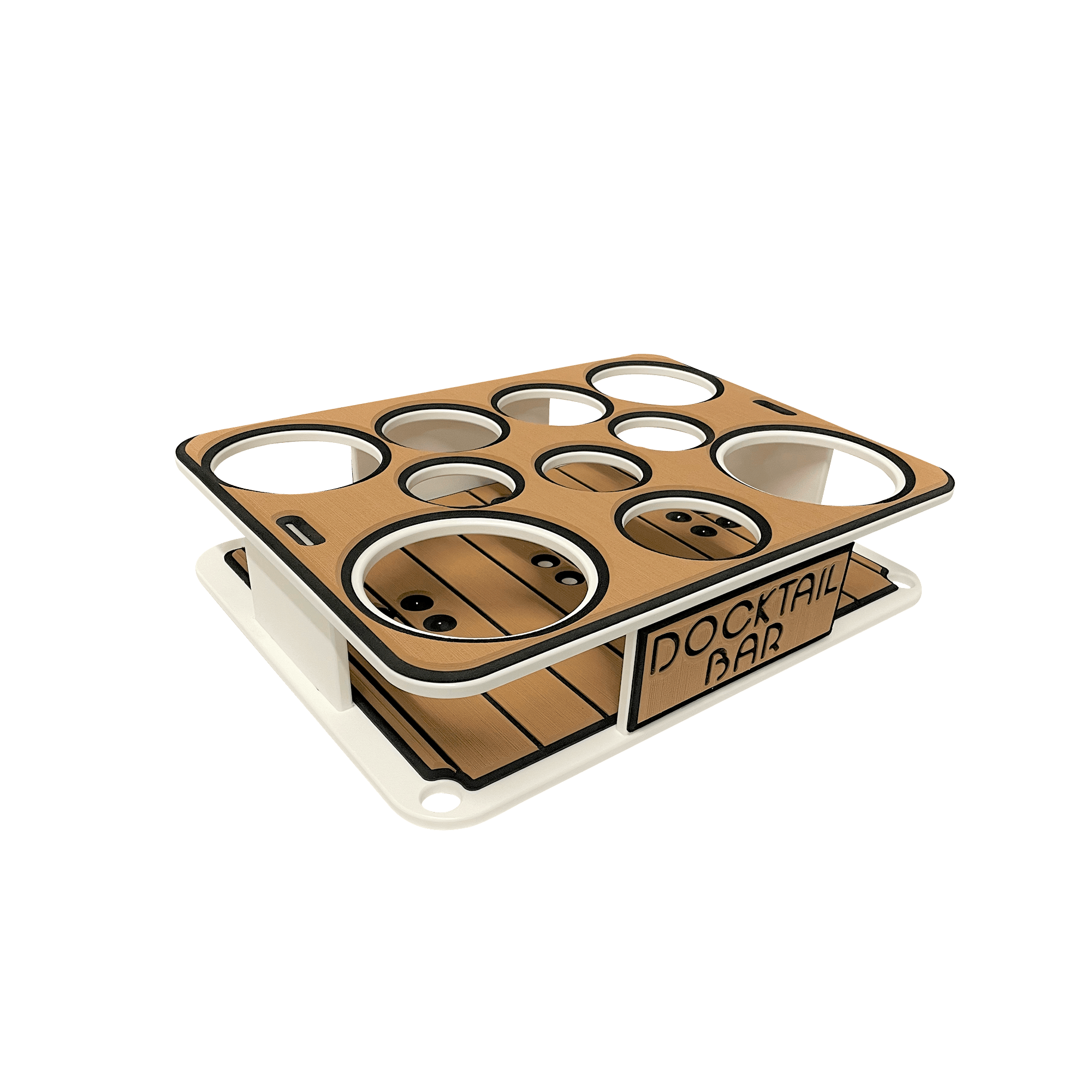 Docktail Boat Table Caddy with Pontoon Boat Rail Mount