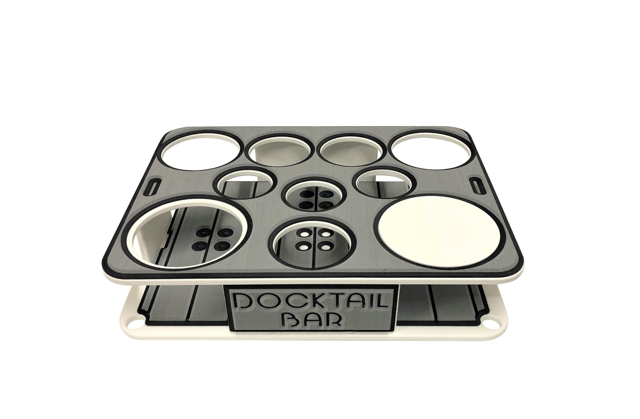 Docktail Boat Table Caddy with Pontoon Boat Rail Mount