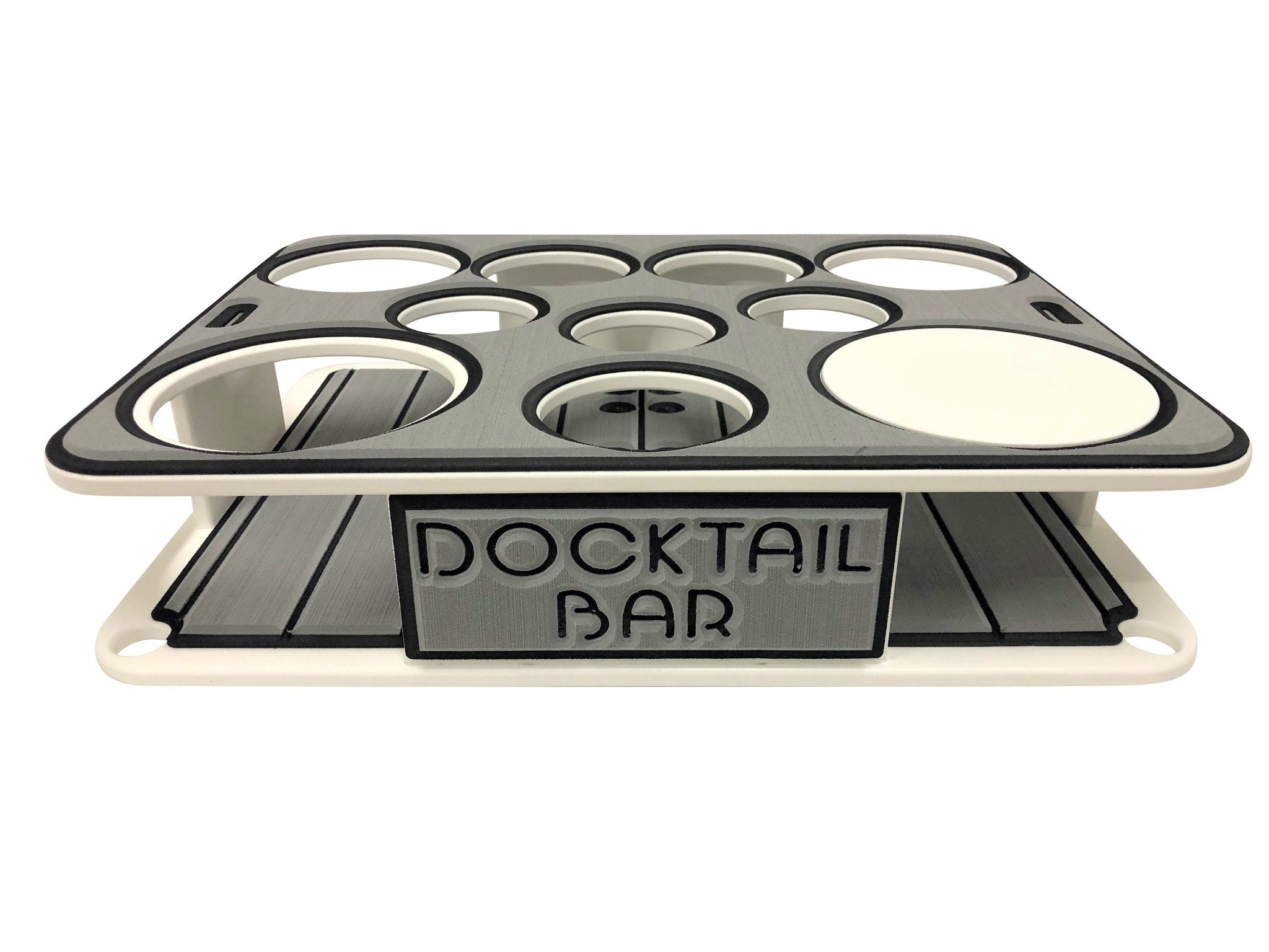Docktail Boat Table Caddy with Pontoon Boat Rail Mount