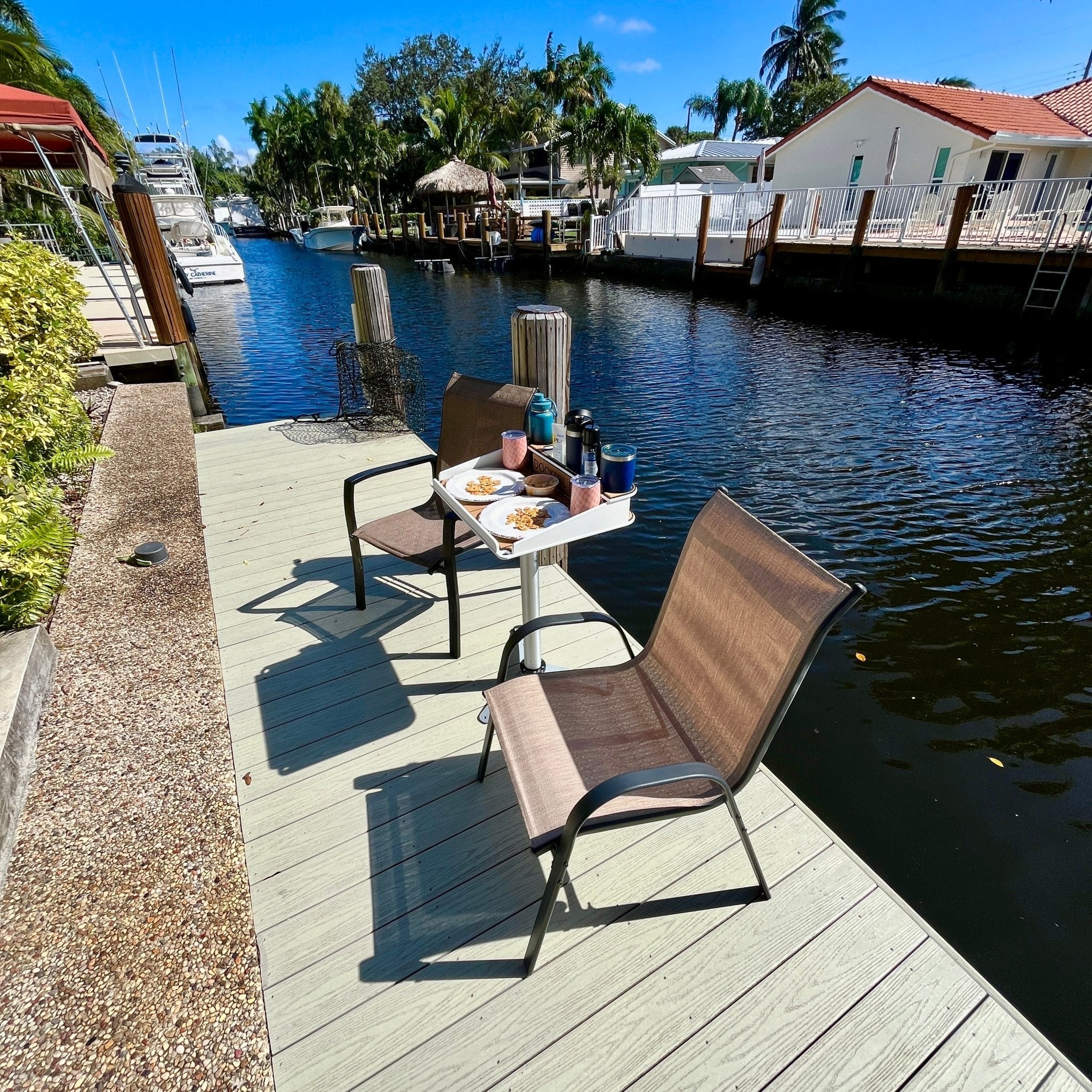 Docktail Boondocking Table - For Camping, RV's, Tailgating, Poolside, and Grill Prep