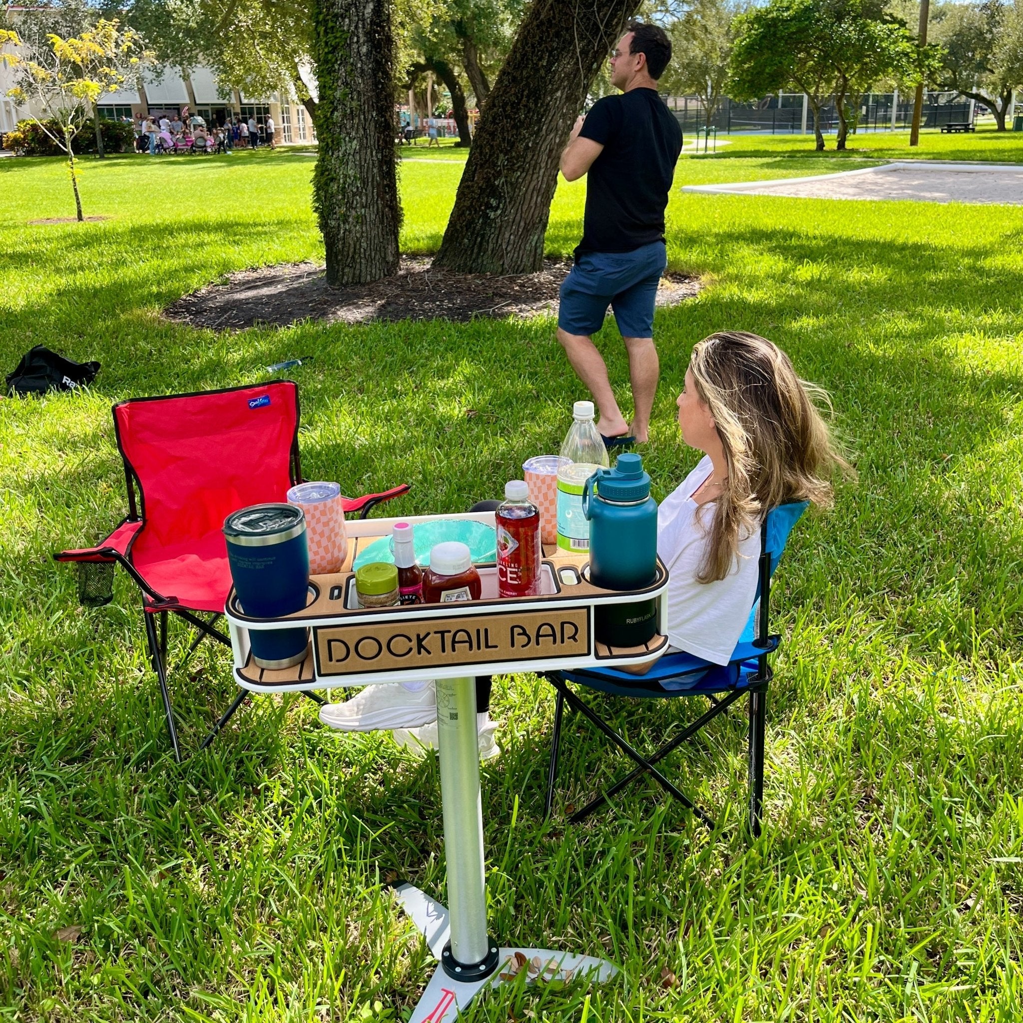 Docktail Boondocking Table - For Camping, RV's, Tailgating, Poolside, and Grill Prep