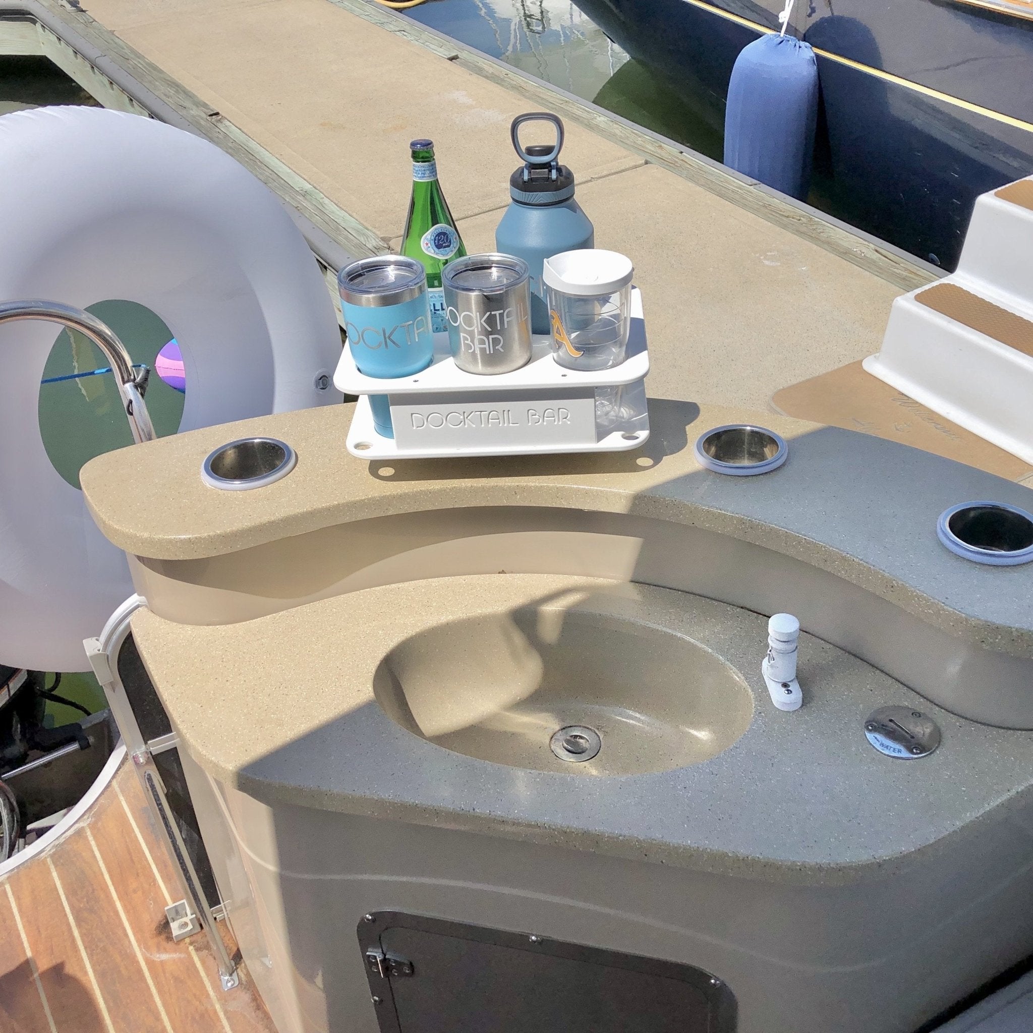 Docktail Jr Boat Cup Holder Caddy with 2 SeaSucker Vacuum Mounts - Choose Your Color