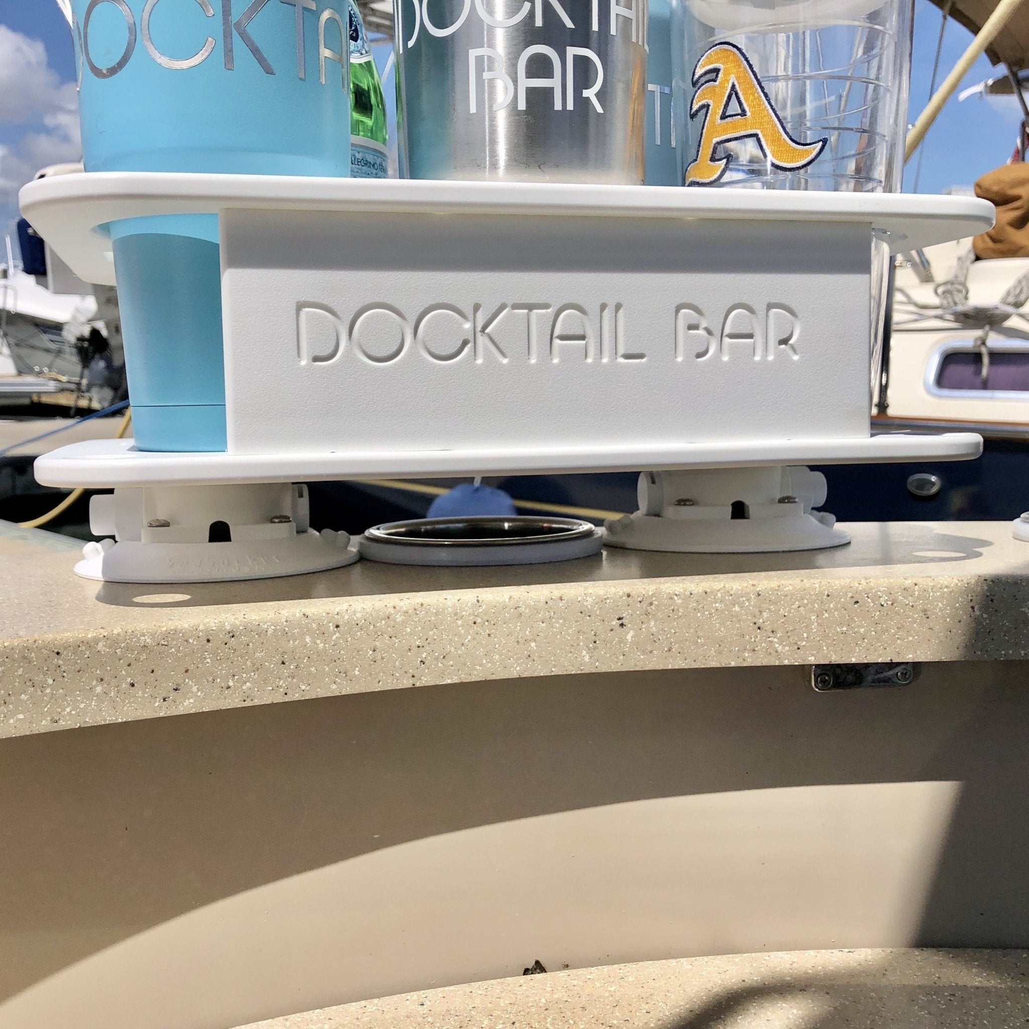 Docktail Jr Boat Cup Holder Caddy with 2 SeaSucker Vacuum Mounts - Choose Your Color
