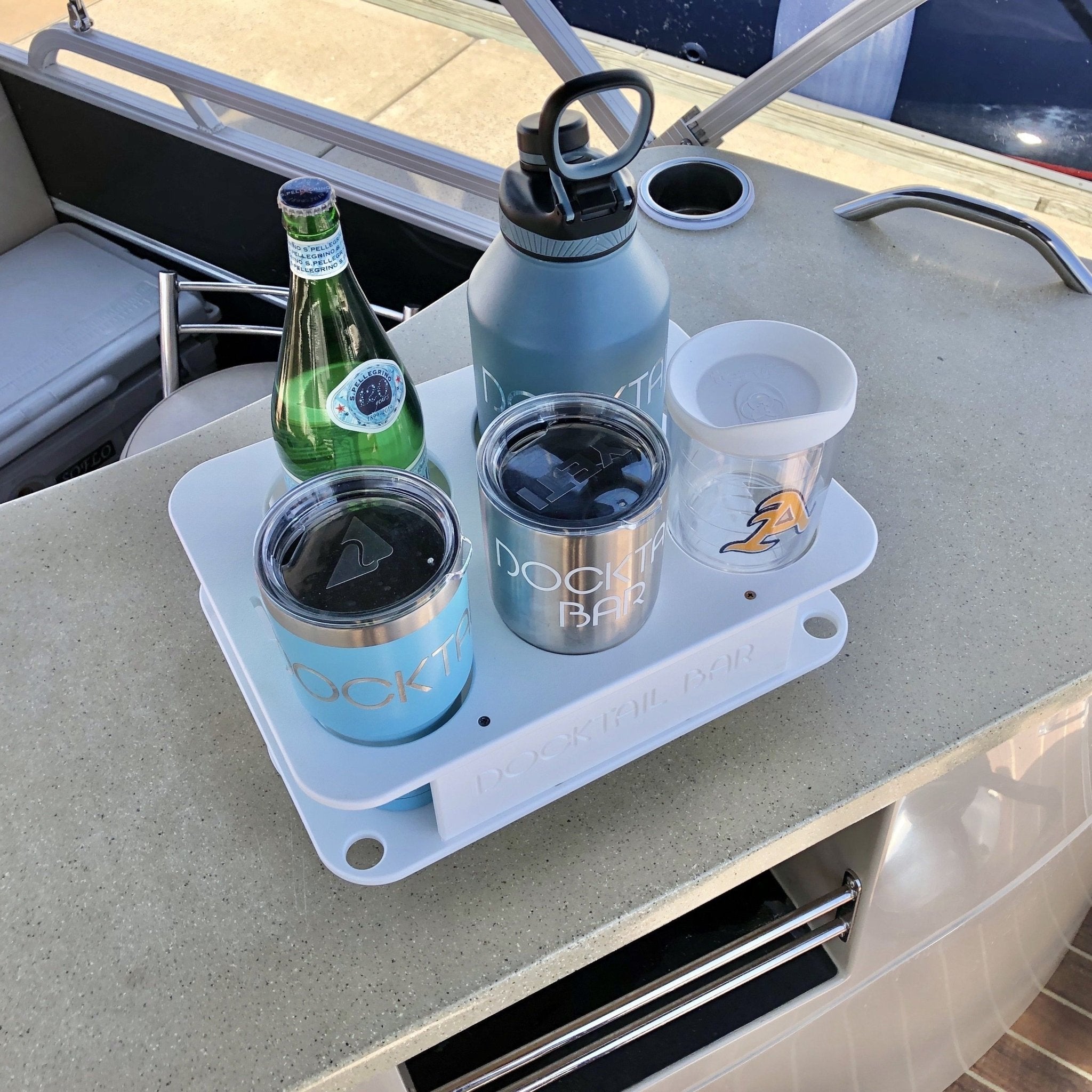 Docktail Jr Boat Cup Holder Caddy with 2 SeaSucker Vacuum Mounts - Choose Your Color