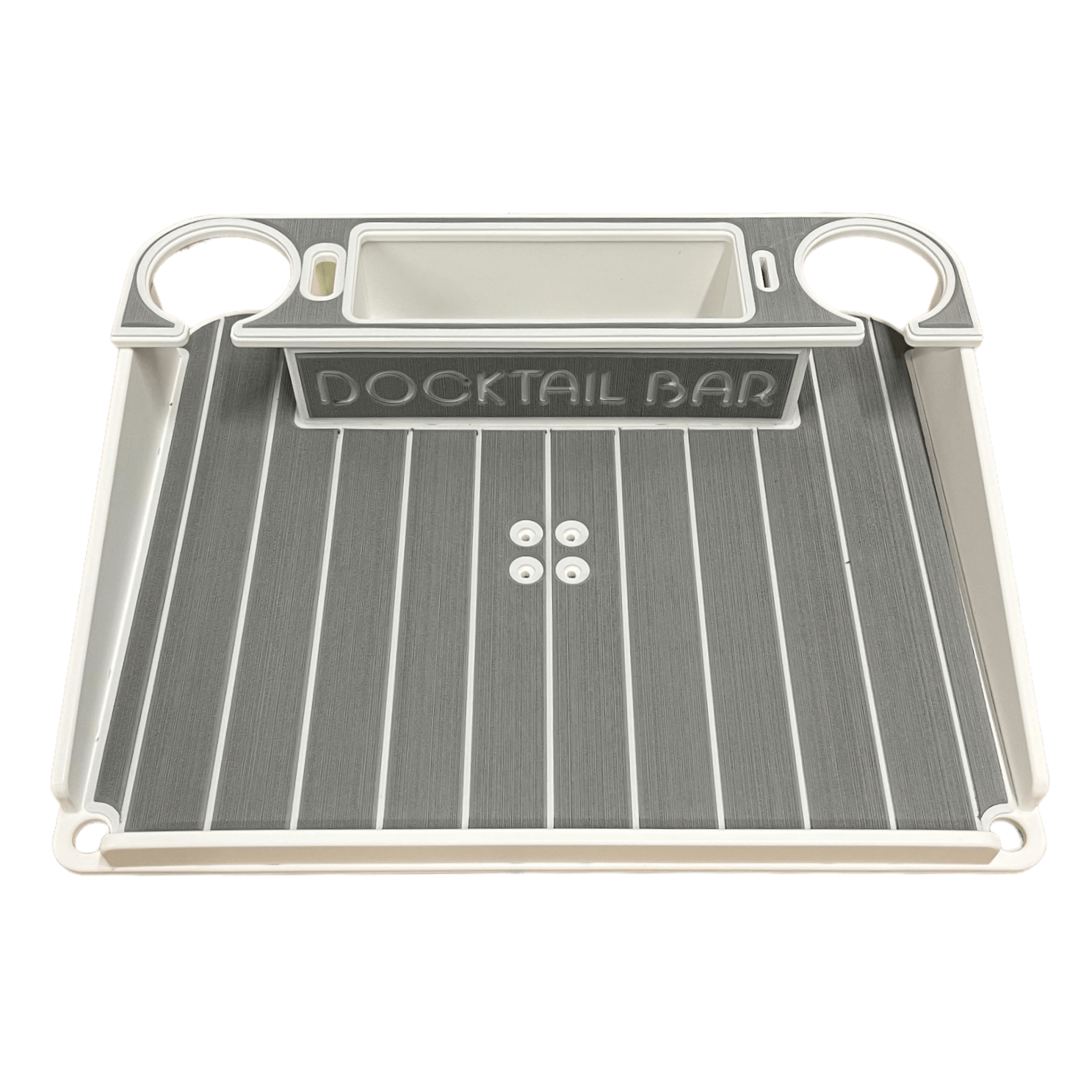 Docktail Utility Boat Table Accessory with Adjustable Rod Holder Mount