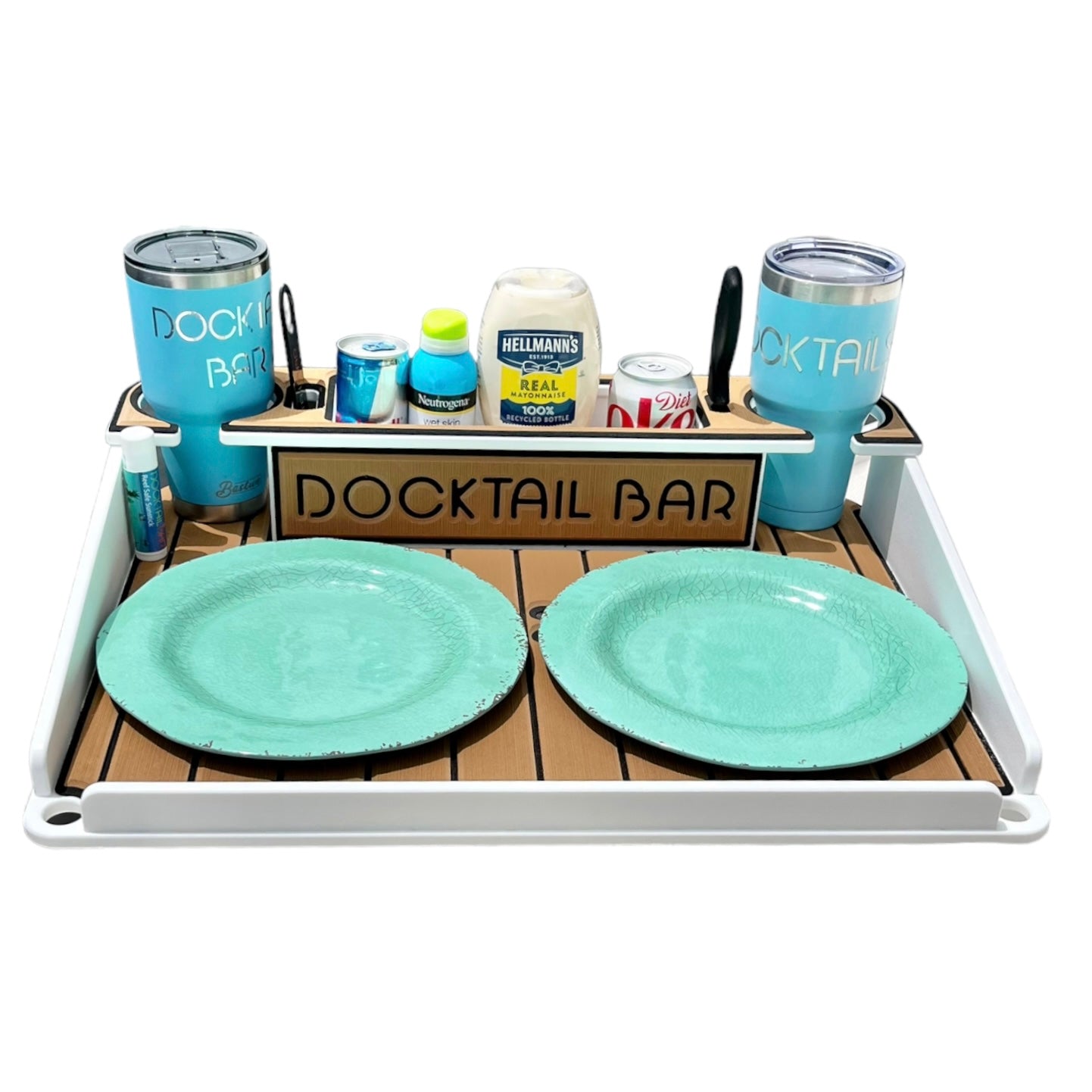 Docktail Utility Boat Table with Pedestal Table Attachment Options