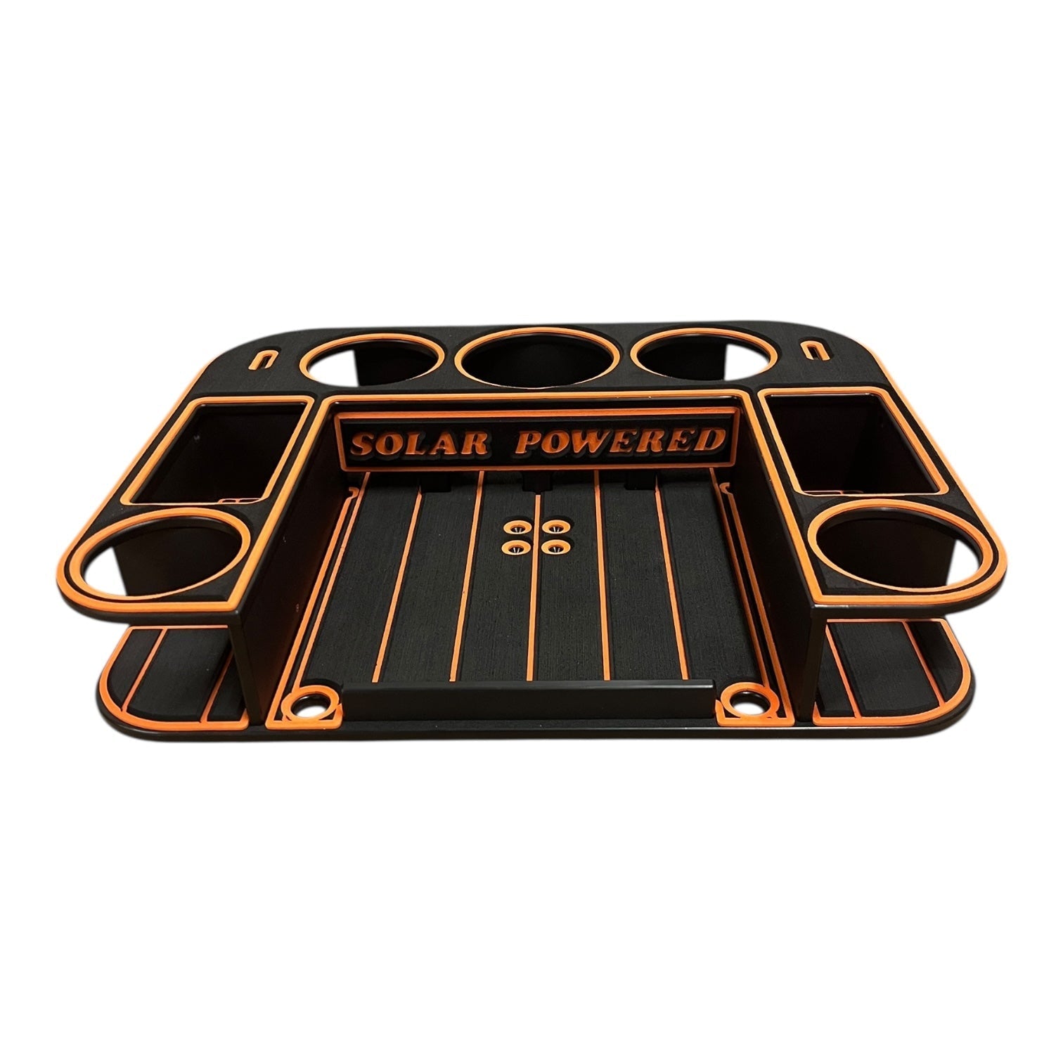 Midnight Series - Docktail Butler Boat Table with Adjustable Rod Holder Mount