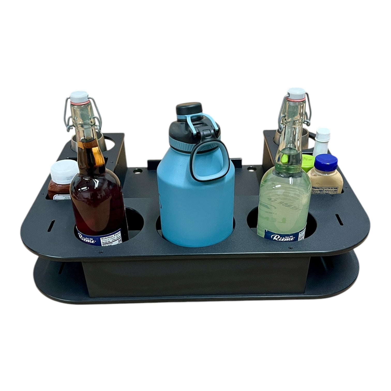 Midnight Series - Docktail Butler Boat Table with Adjustable Rod Holder Mount